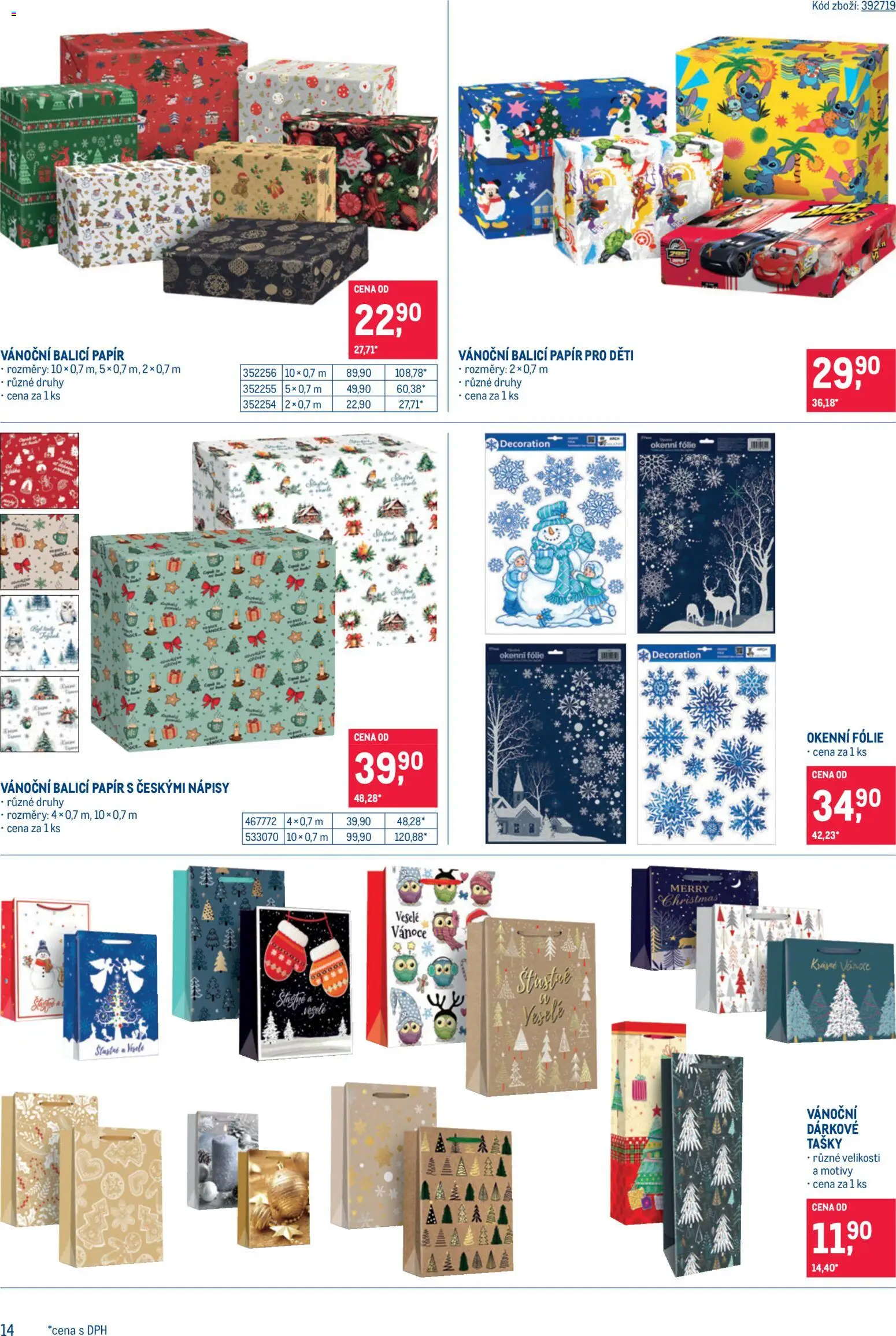Makro leták - Dekorace od 21.10.2026 | Strana: 14 | Produkty: Balicí papír, Fólie, Tašky