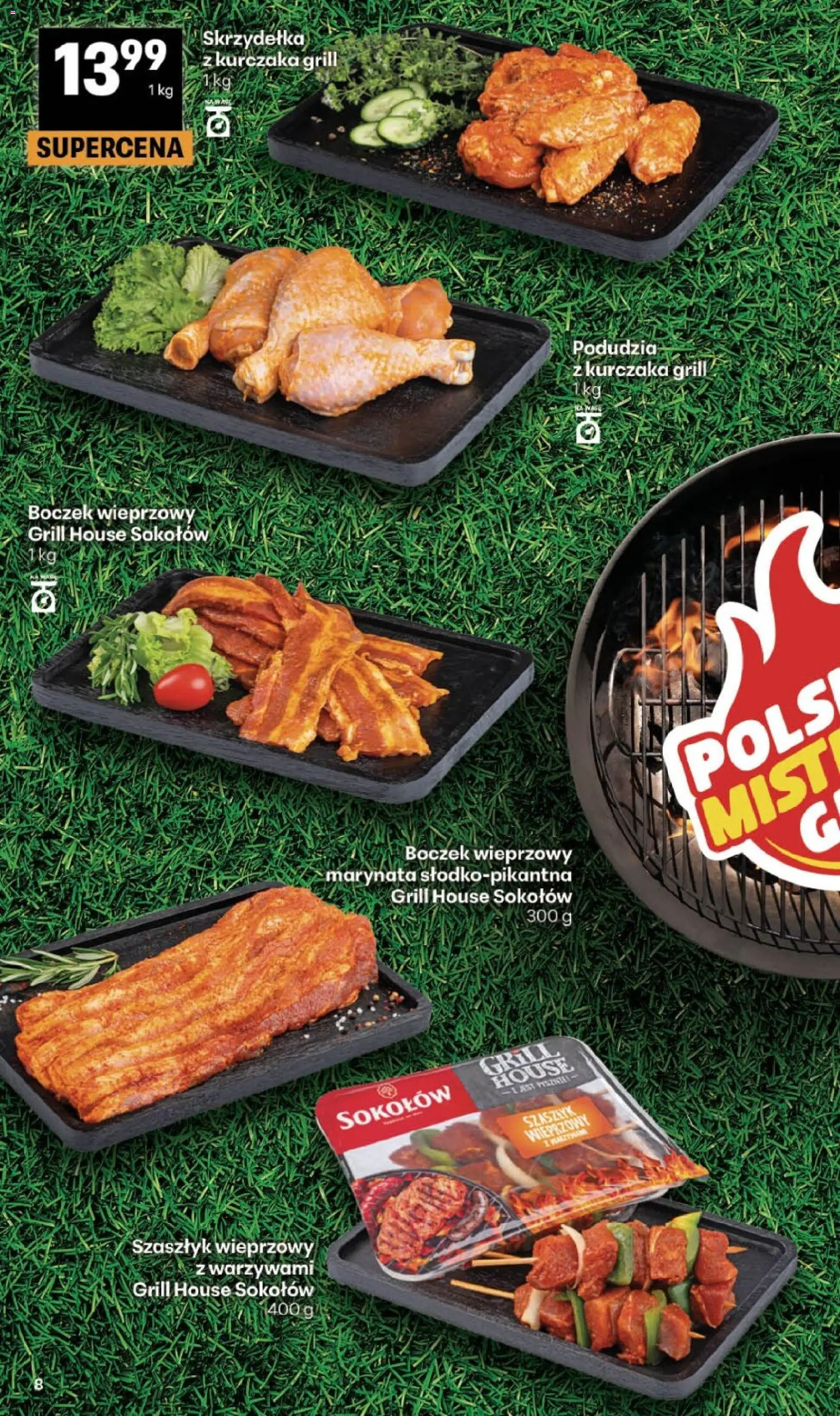Delikatesy Centrum gazetka - Sklepy Własne od 18.06.2026 | Strona: 8 | Produkty: Skrzydełka z kurczaka, Boczek wieprzowy, Grill, Boczek