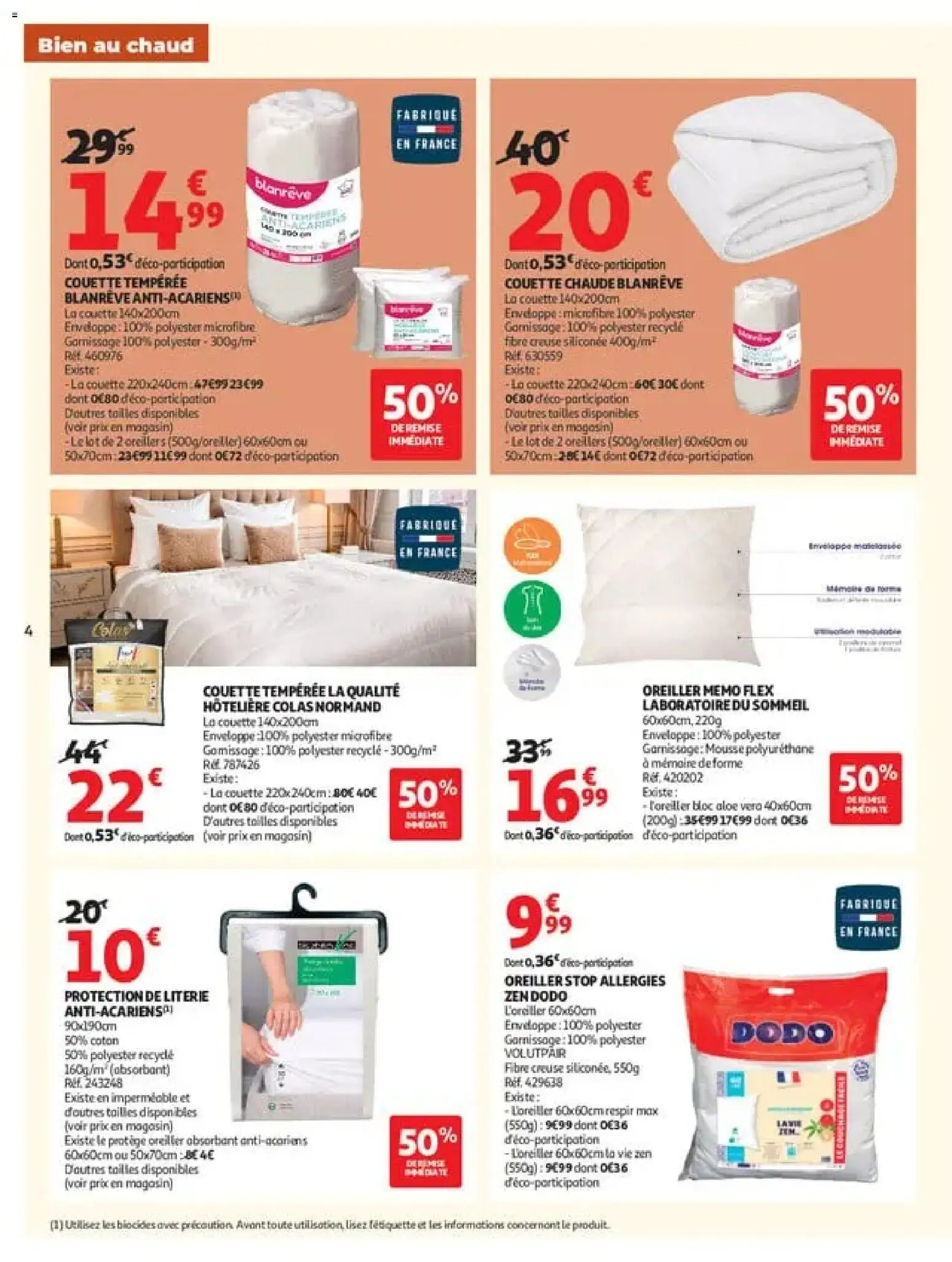 {H1} | Page: 4 | Produits: Aloe vera, Mousse, La couette, Couette