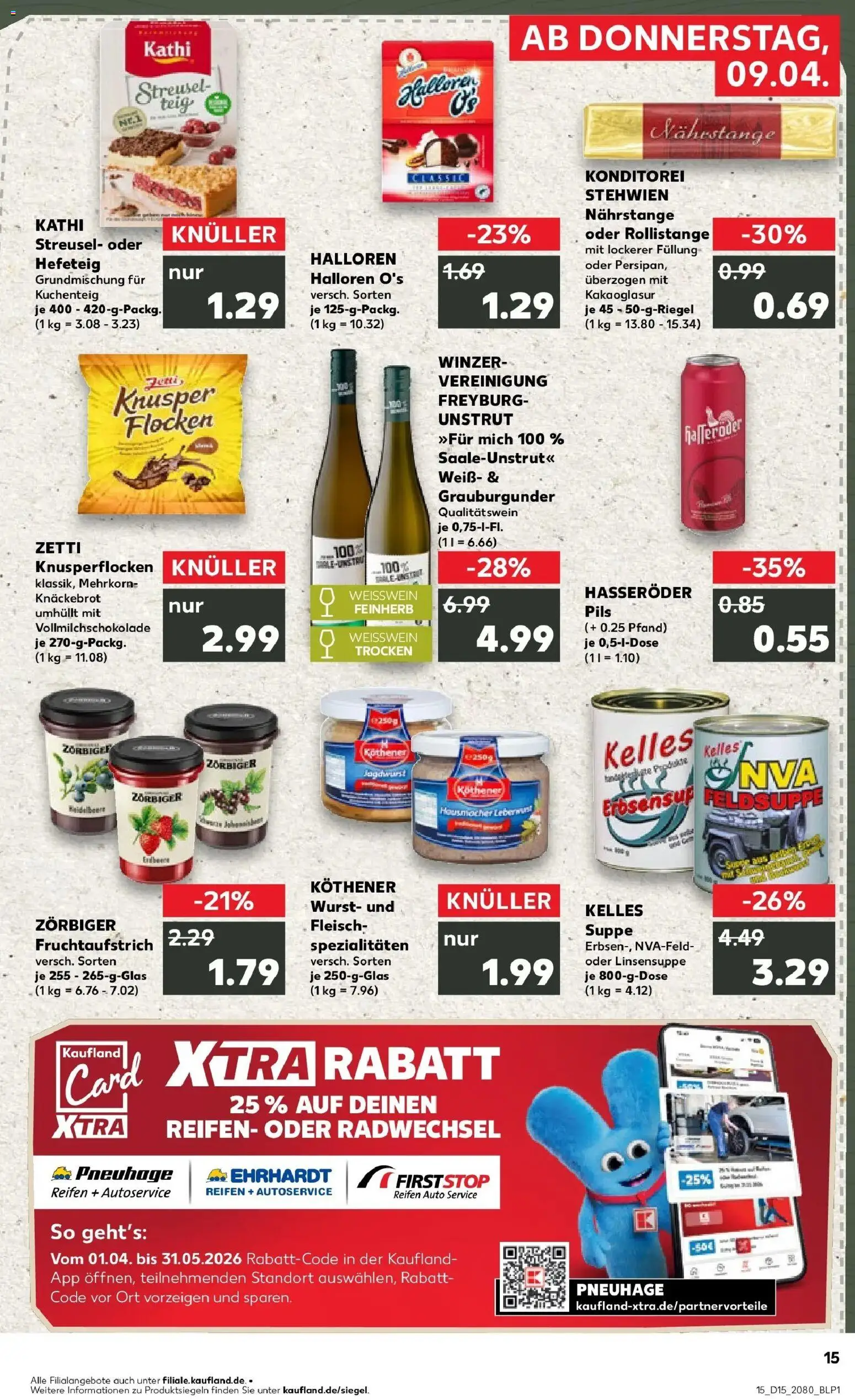 Kaufland Prospekt Lutherstadt Wittenberg	 – gültig ab 08.04.2026 | Seite: 15 | Produkte: Weißwein, Pils, Hasseröder, Fleisch