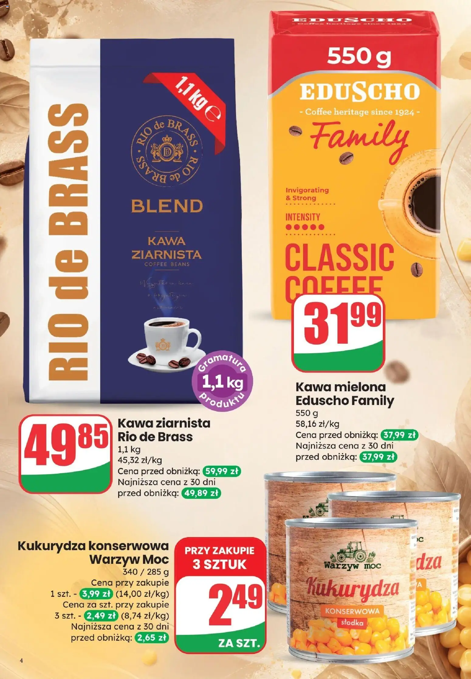 Dino gazetka - Weekendowe Okazje od 24.07.2026 | Strona: 4 | Produkty: Kawa ziarnista, Kukurydza, Kawa