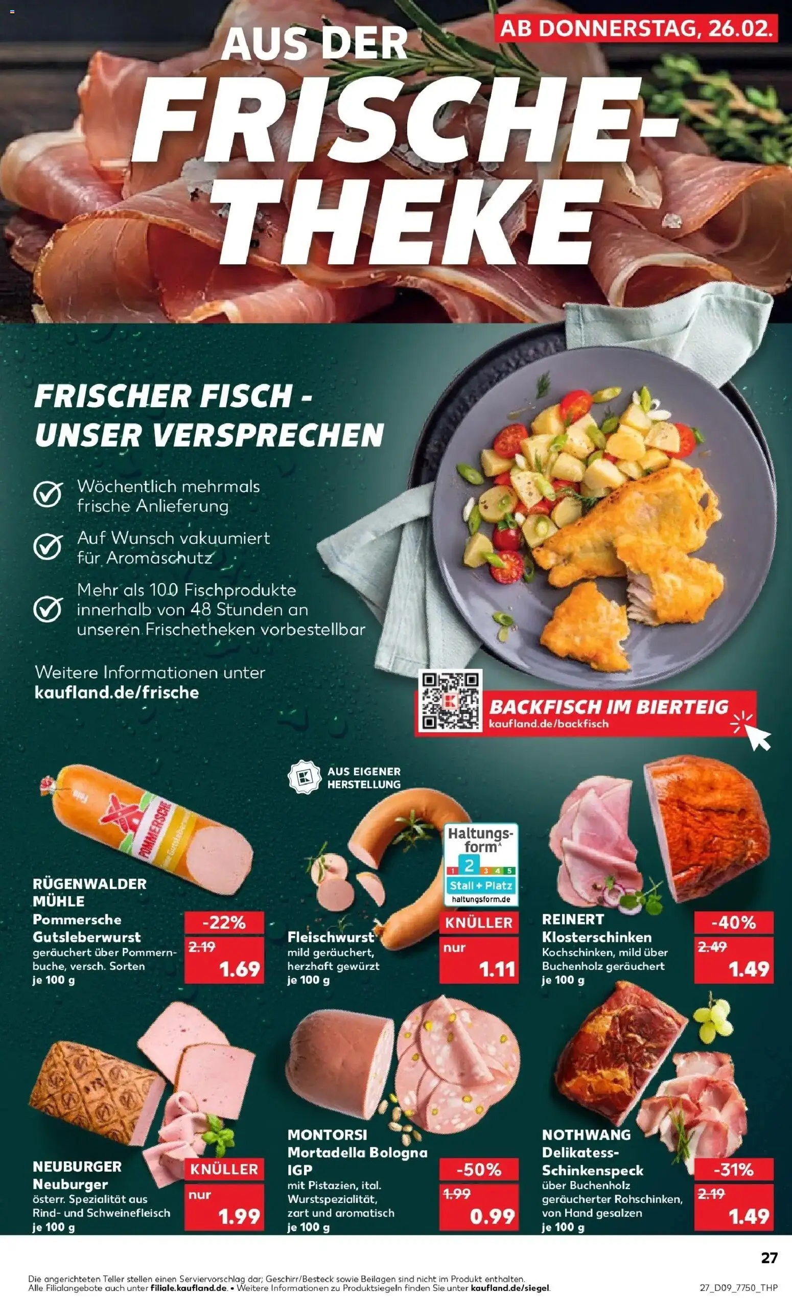 Kaufland prospekt Pfullingen	 – gültig ab 26.02.2026 | Seite: 27 | Produkte: Mühle, Theke, Fisch, Schweinefleisch