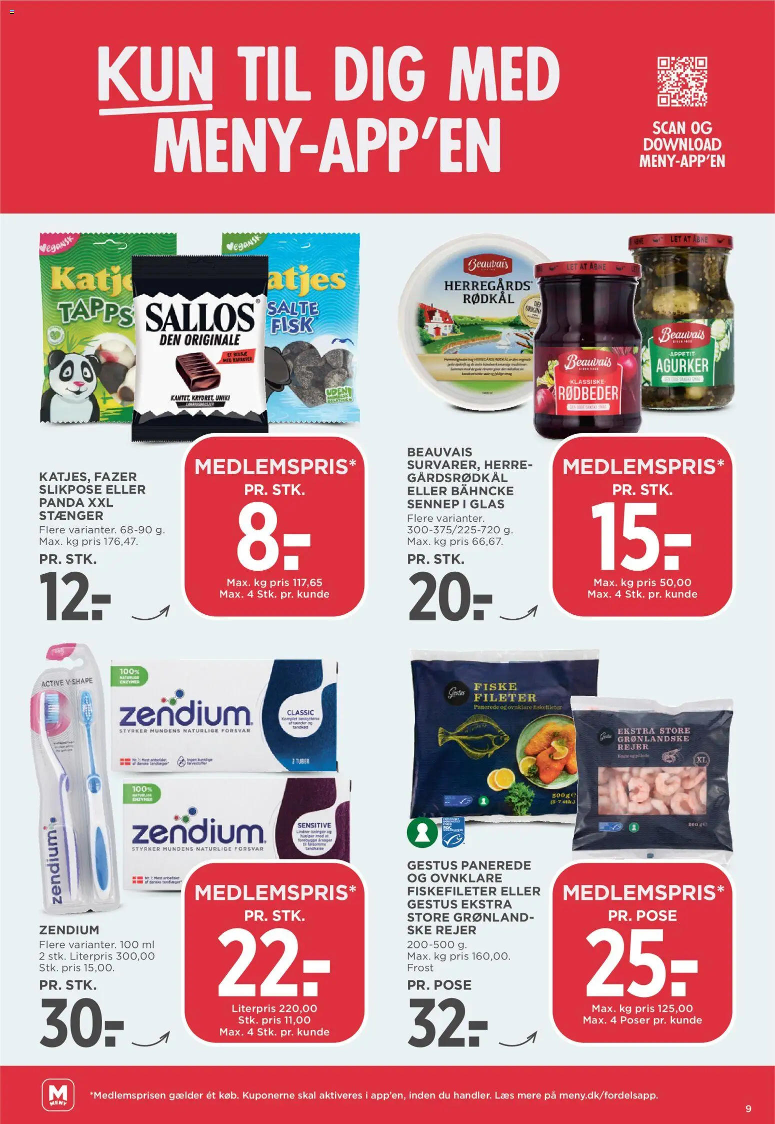 Meny tilbudsavis – gyldig fra 08.05.2026 | Side: 9 | Produkter: Fisk, Rødbeder, Rødkål, Rejer