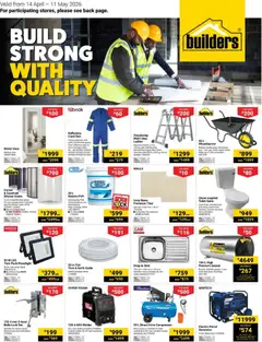 Builders specials catalogue – valid from 14.04.2026 | Page: 1 | Products: Lock, Shower, Compressor, Adhesive