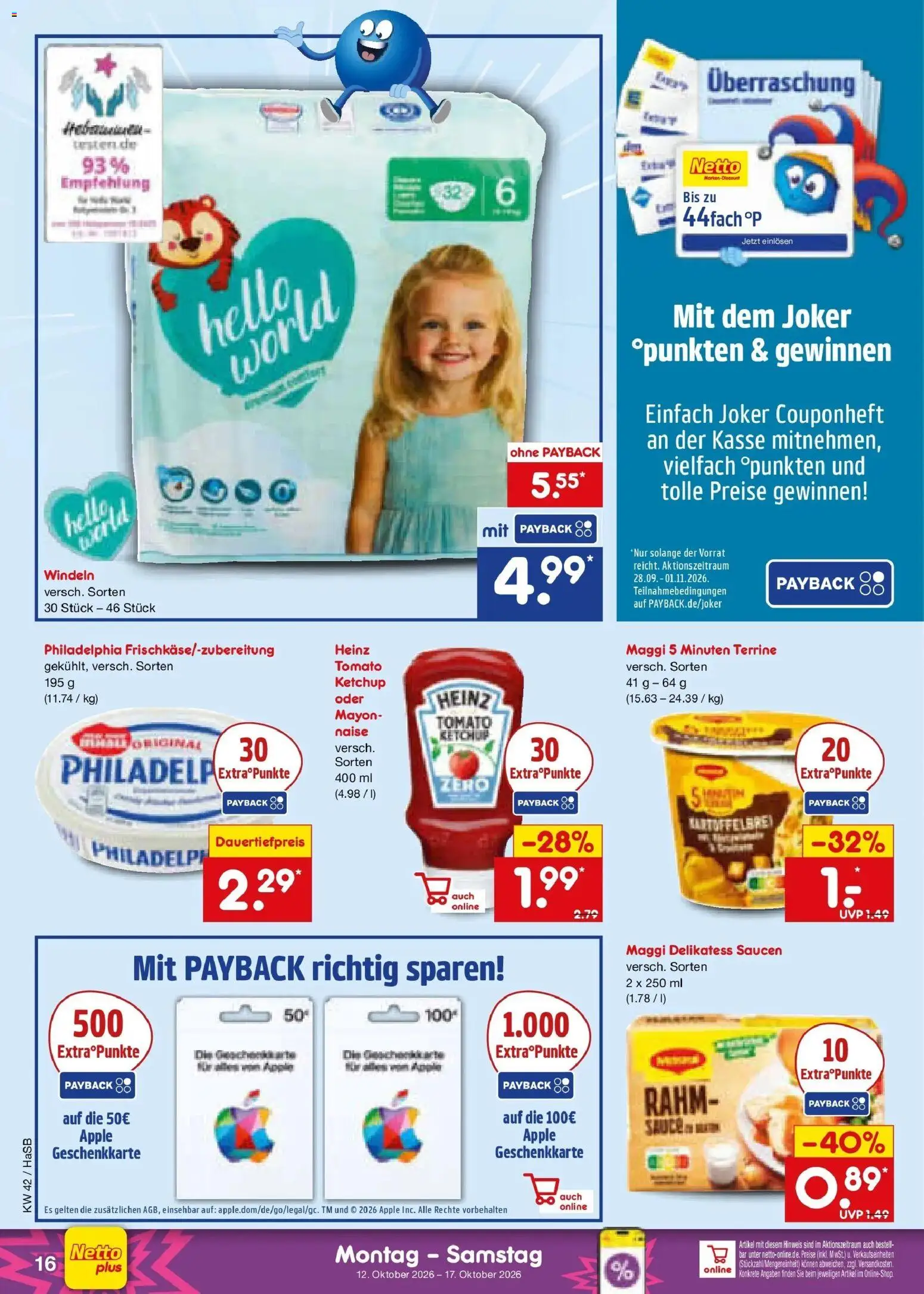 Netto Marken-Discount Prospekt Unna (ab 12.10.2026) » Angebote | Seite: 18 | Produkte: Maggi, Philadelphia, Apple, Maggi 5 minuten terrine