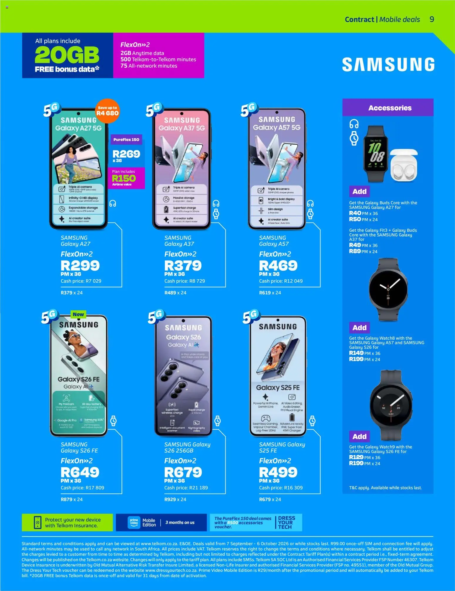 New Telkom catalogue – valid from 07/09/2026 | Page: 9 | Products: Dress, Camera, Battery, Charger