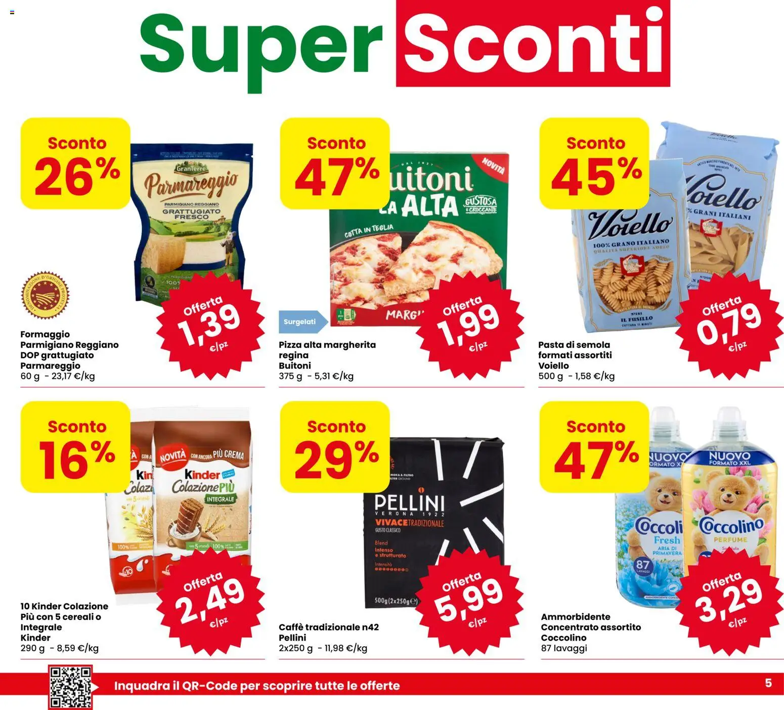 Volantino Eurospar del 17/09/2026 | Pagina: 5 | Prodotti: Crema, Caffè, Pizza, Pellini
