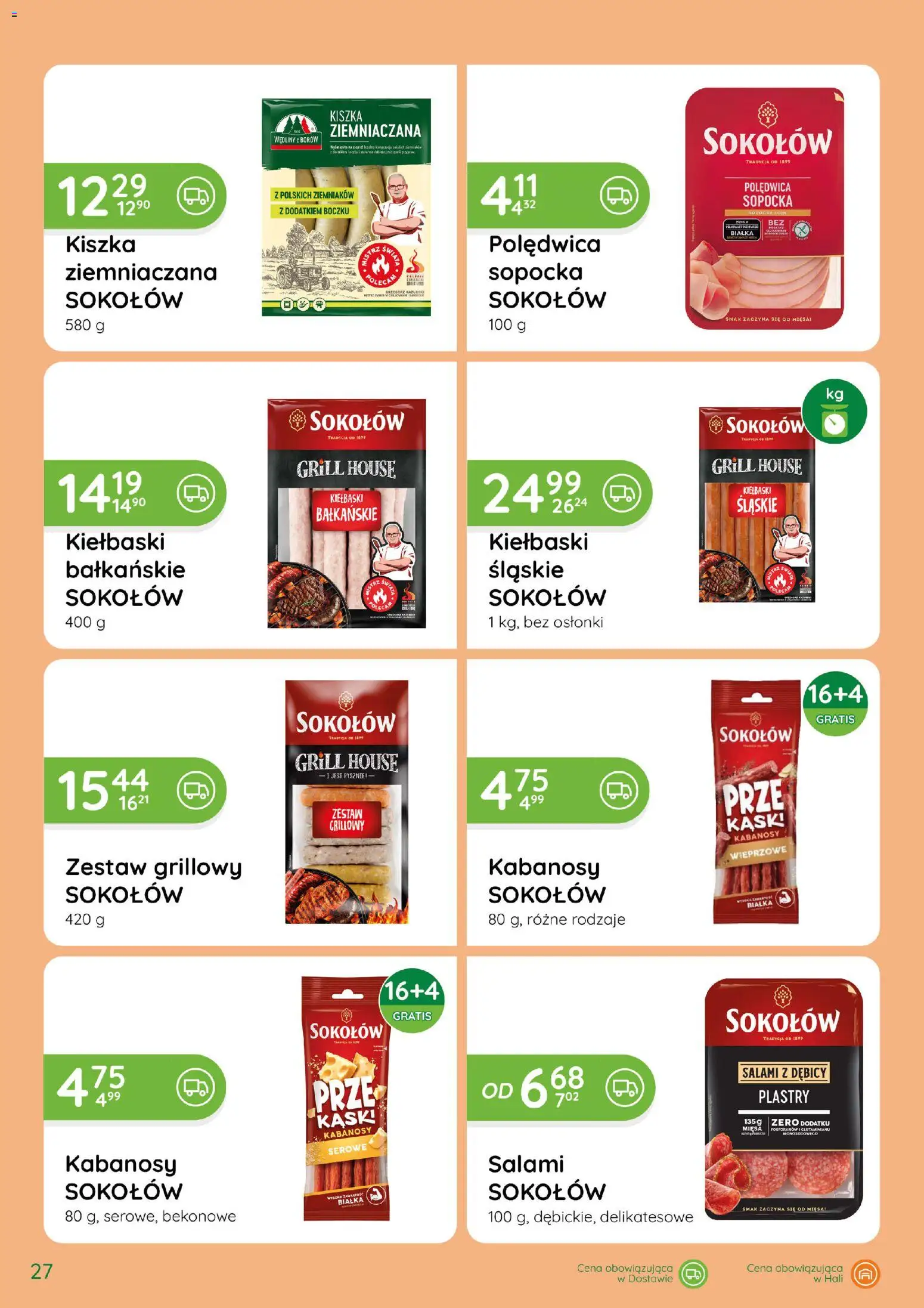 Eurocash gazetka - Katalog Wędlin od 03.09.2026 | Strona: 27 | Produkty: Kiszka ziemniaczana, Polędwica sopocka, Salami, Wędliny