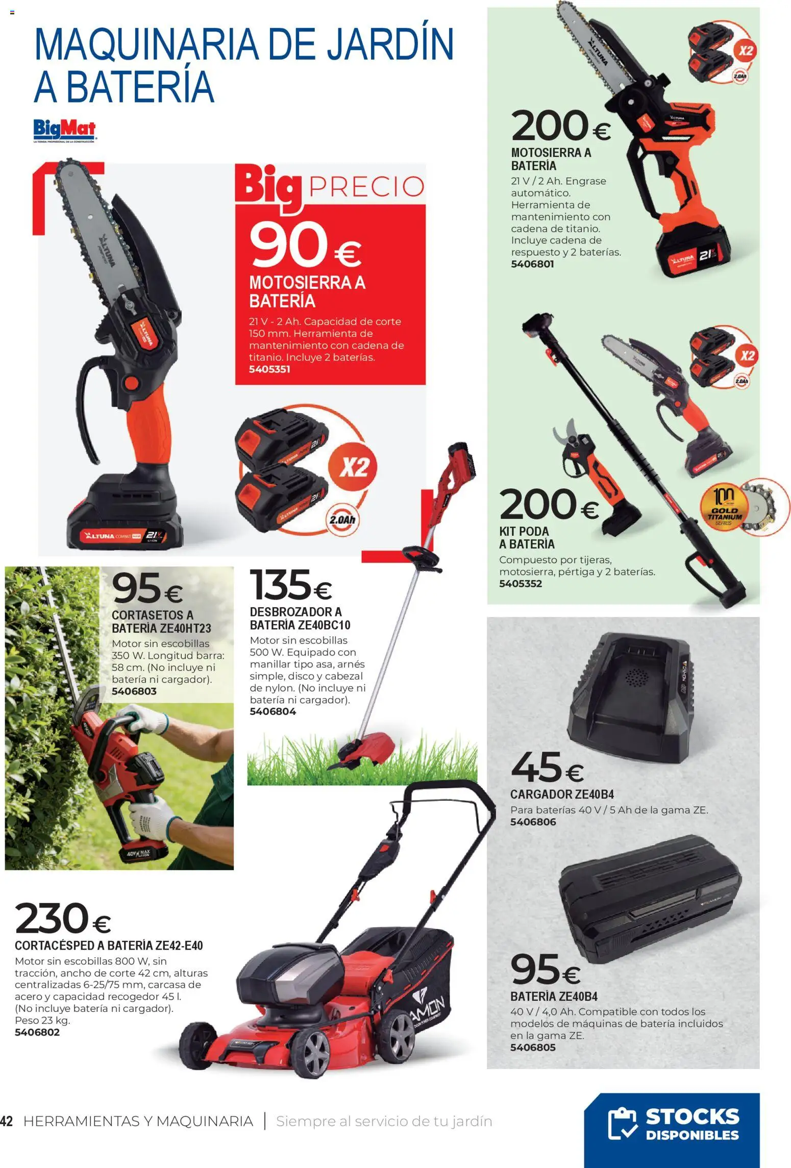 BigMat - Jardin y Piscinas 2026 │ válido desde el 23.03.2026 | Página: 42 | Productos: Desbrozadora, Motosierra, Cortasetos, Απολυμαντικό