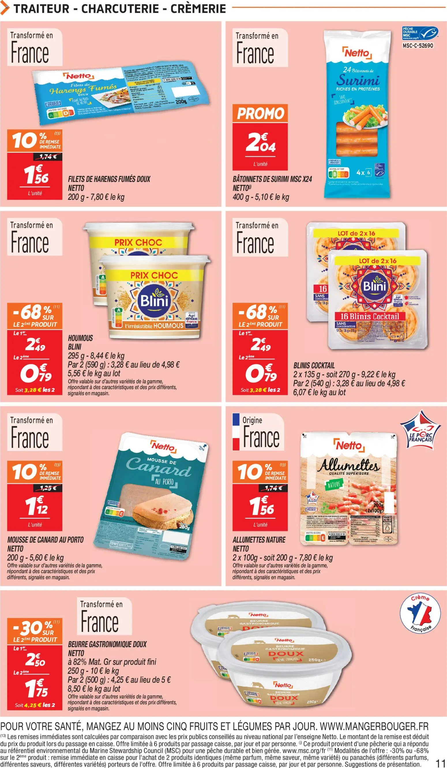 {H1} | Page: 11 | Produits: Blinis, Beurre, Beurre gastronomique doux, Crème