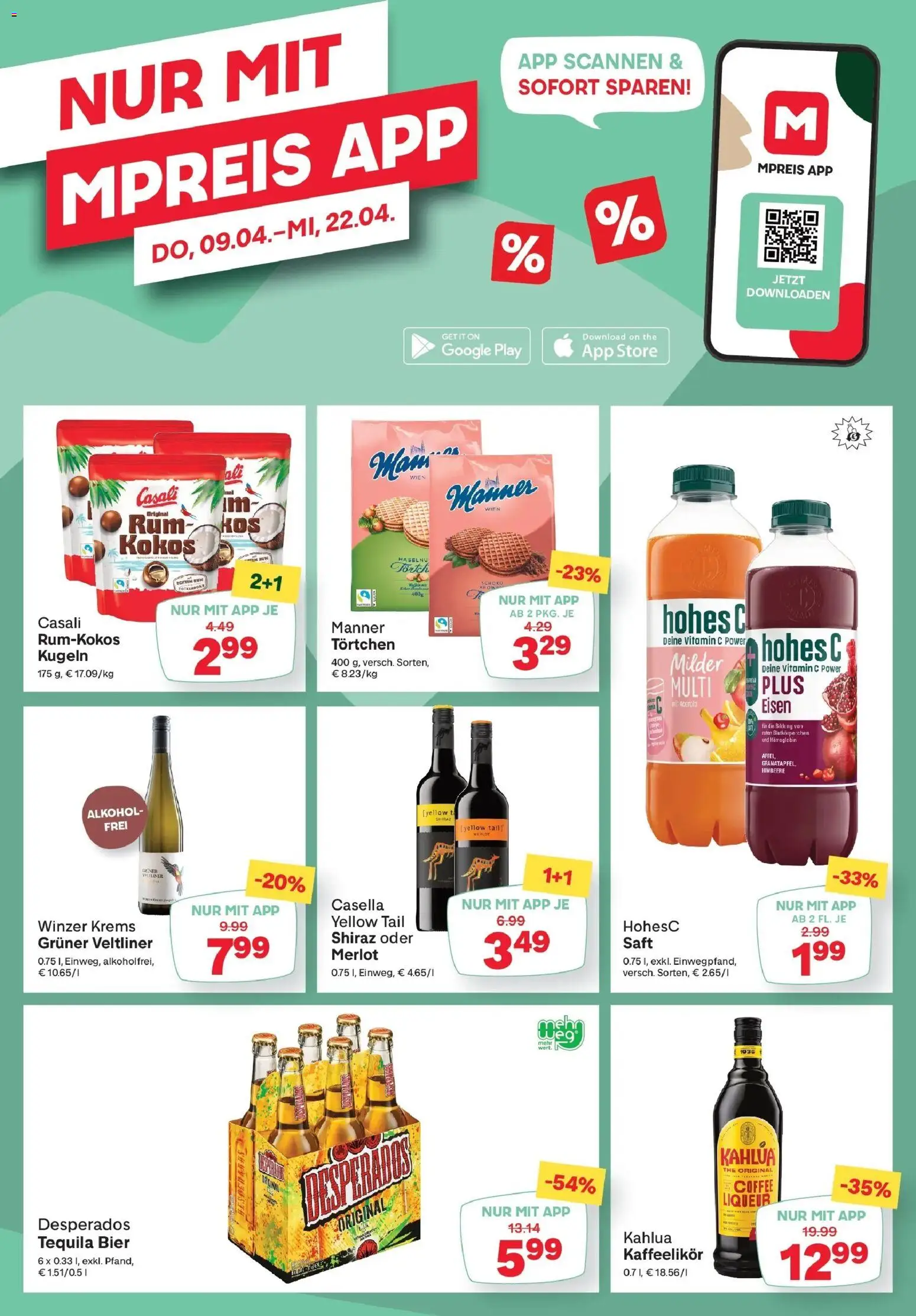 MPREIS Pfunds gültig ab 16.04.2026 | Seite: 14 | Produkte: Himbeere, Saft, Bier, Äpfel