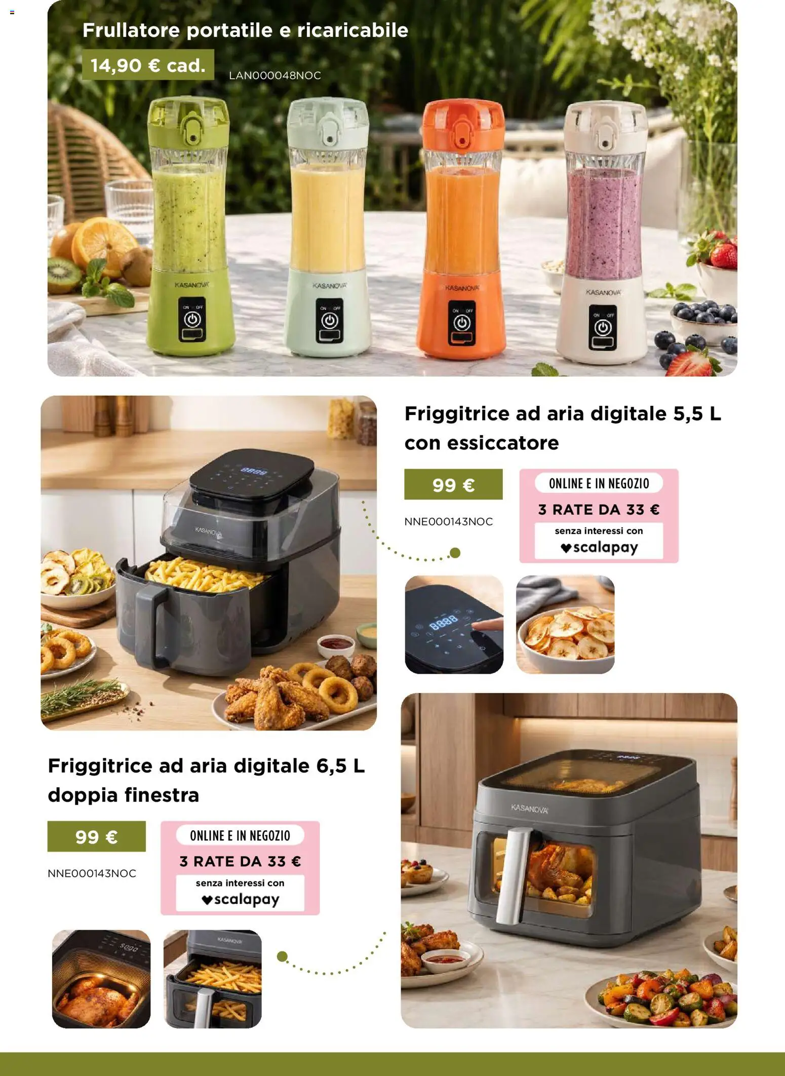 Volantino Kasanova del 12.06.2026 | Pagina: 23 | Prodotti: Friggitrice ad aria, Frullatore, Friggitrice