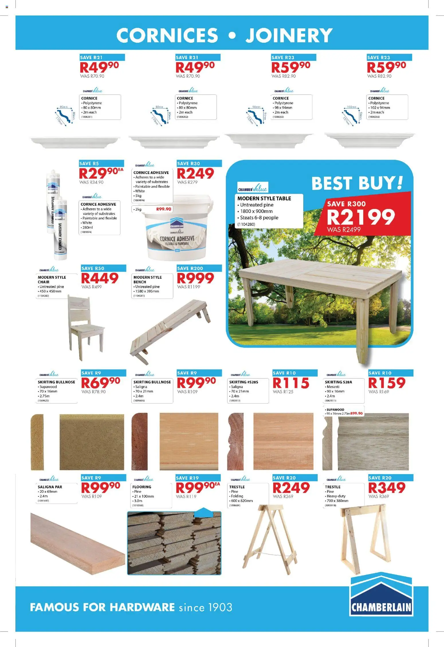 New Chamberlain catalogue – valid from 20/07/2026 | Page: 7 | Products: Table, Chair, Adhesive