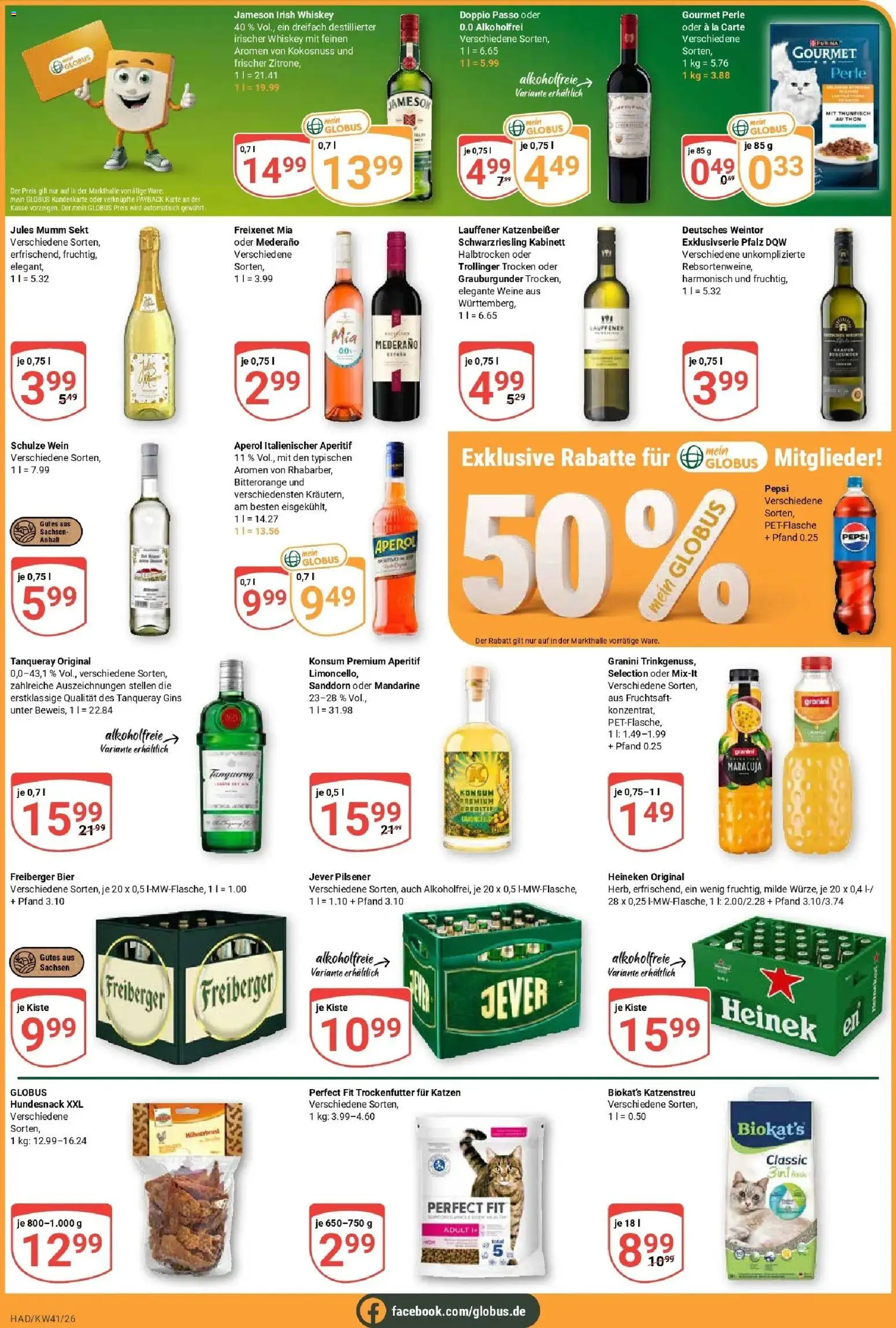 Globus Prospekt Halle (saale) (ab 05.10.2026) » Angebote online | Seite: 4 | Produkte: Heineken, Pepsi, Wein, Whiskey