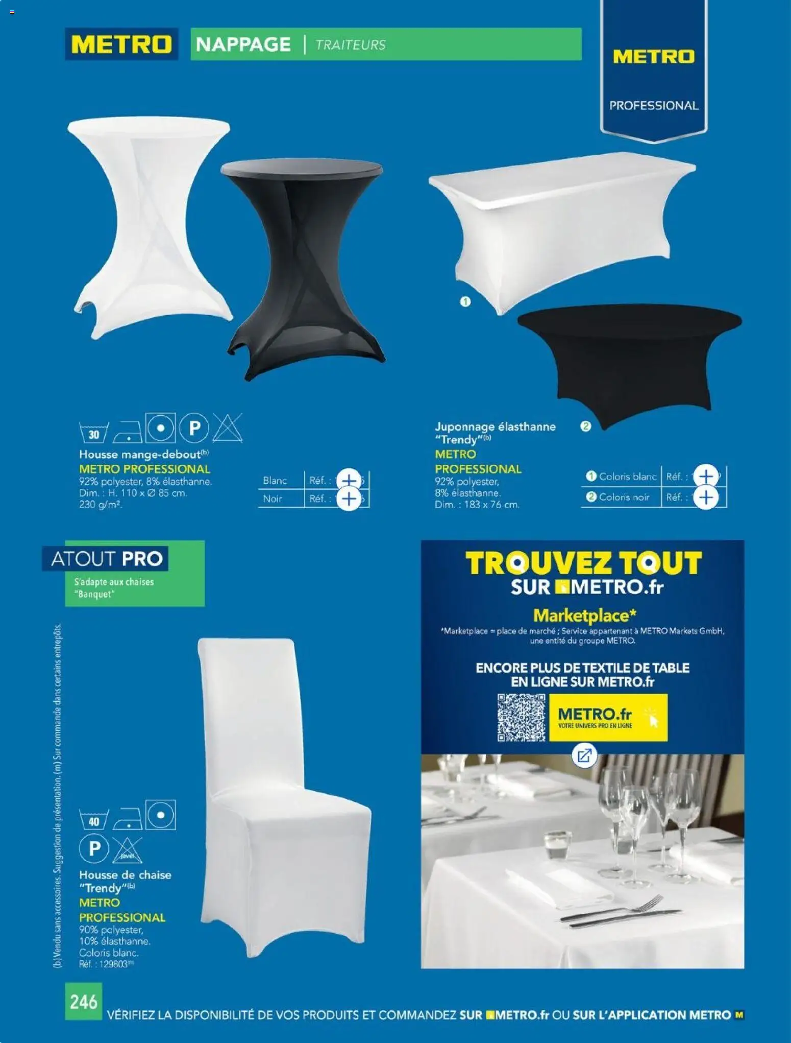 {H1} | Page: 246 | Produits: Housse de chaise, Chaises, Table, Chaise