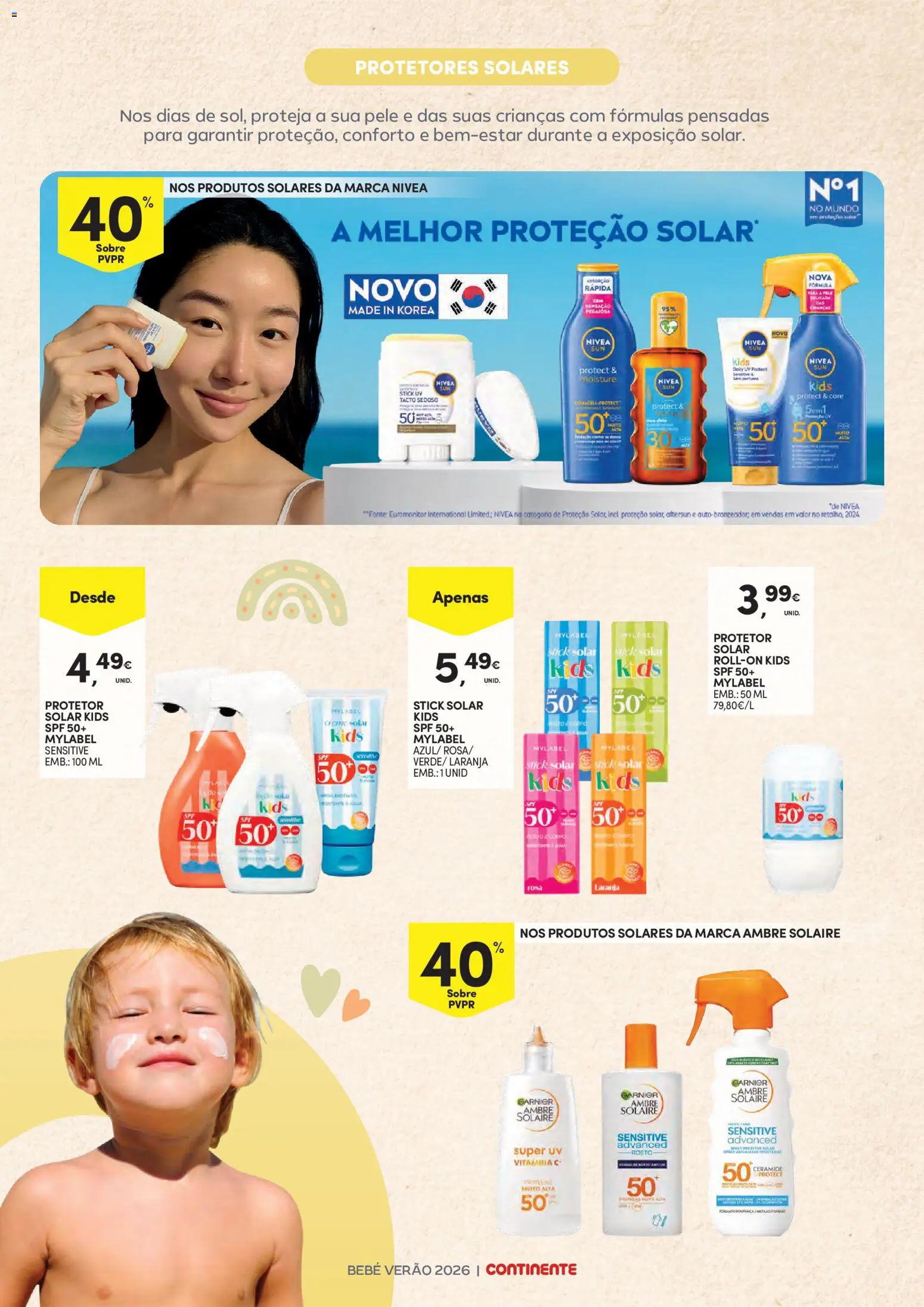 Continente Bebé Verão │ válido de 30/06/2026 | Página: 18 | Produtos: Protetor solar, Vitamina c, Creme