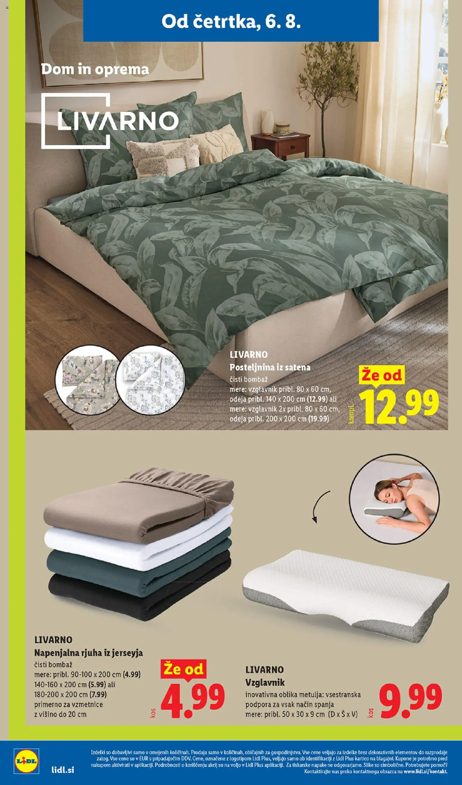 Novi Lidl katalog ponudbe – veljaven od 06.08.2026 | Stran: 34 | Izdelki: Vzglavnik, Odeja, Posteljnina, Rjuha