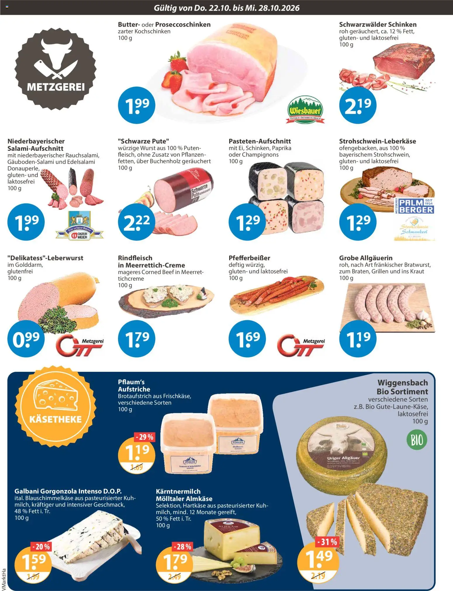 V-Markt Angebote – gültig ab 22.10.2026 | Seite: 2 | Produkte: Pute, Champignons, Paprika, Wurst