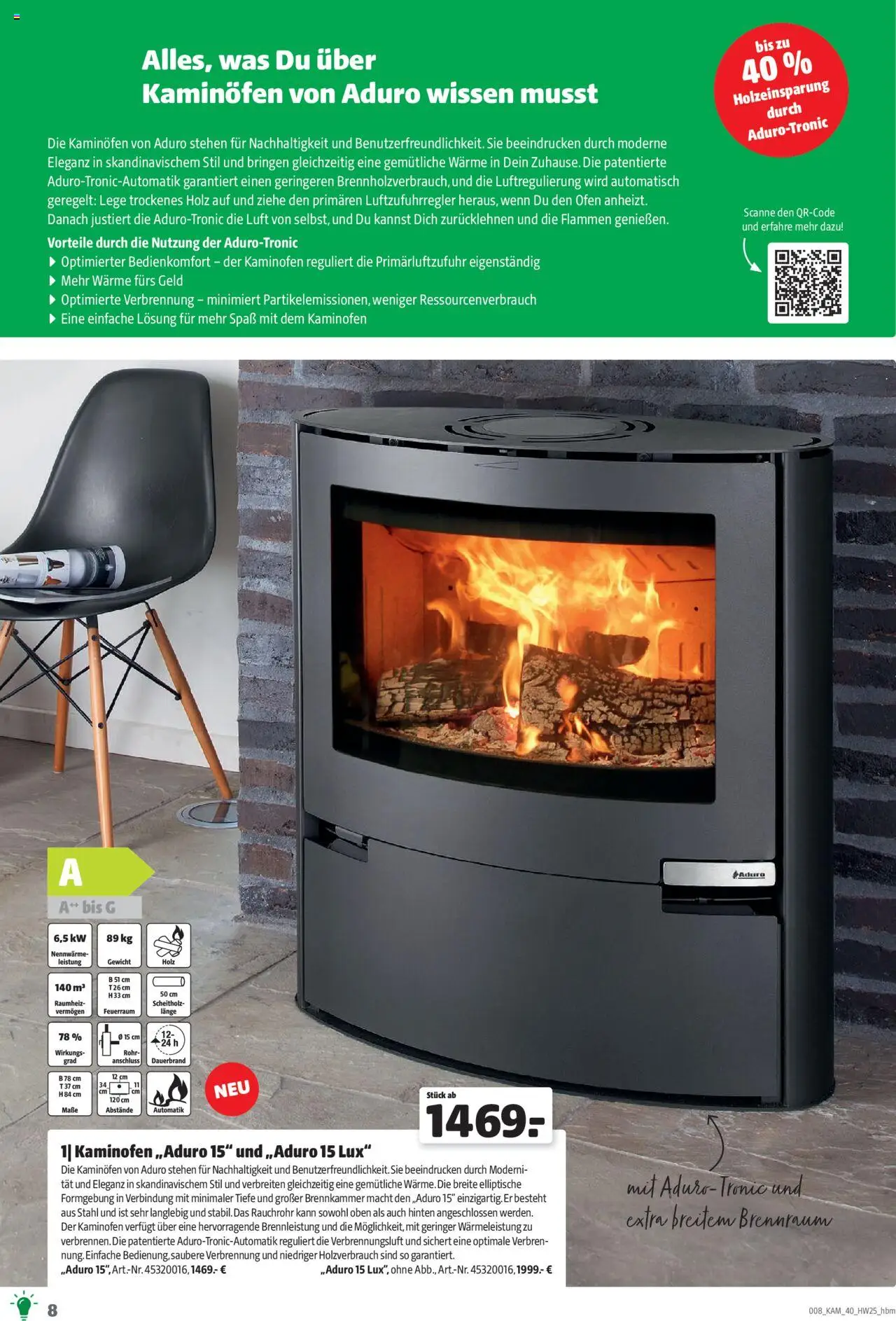 Hagebau Kaminöfen – gültig ab 07.07.2025 | Seite: 8 | Produkte: Ofen, Gewicht, Kaminofen
