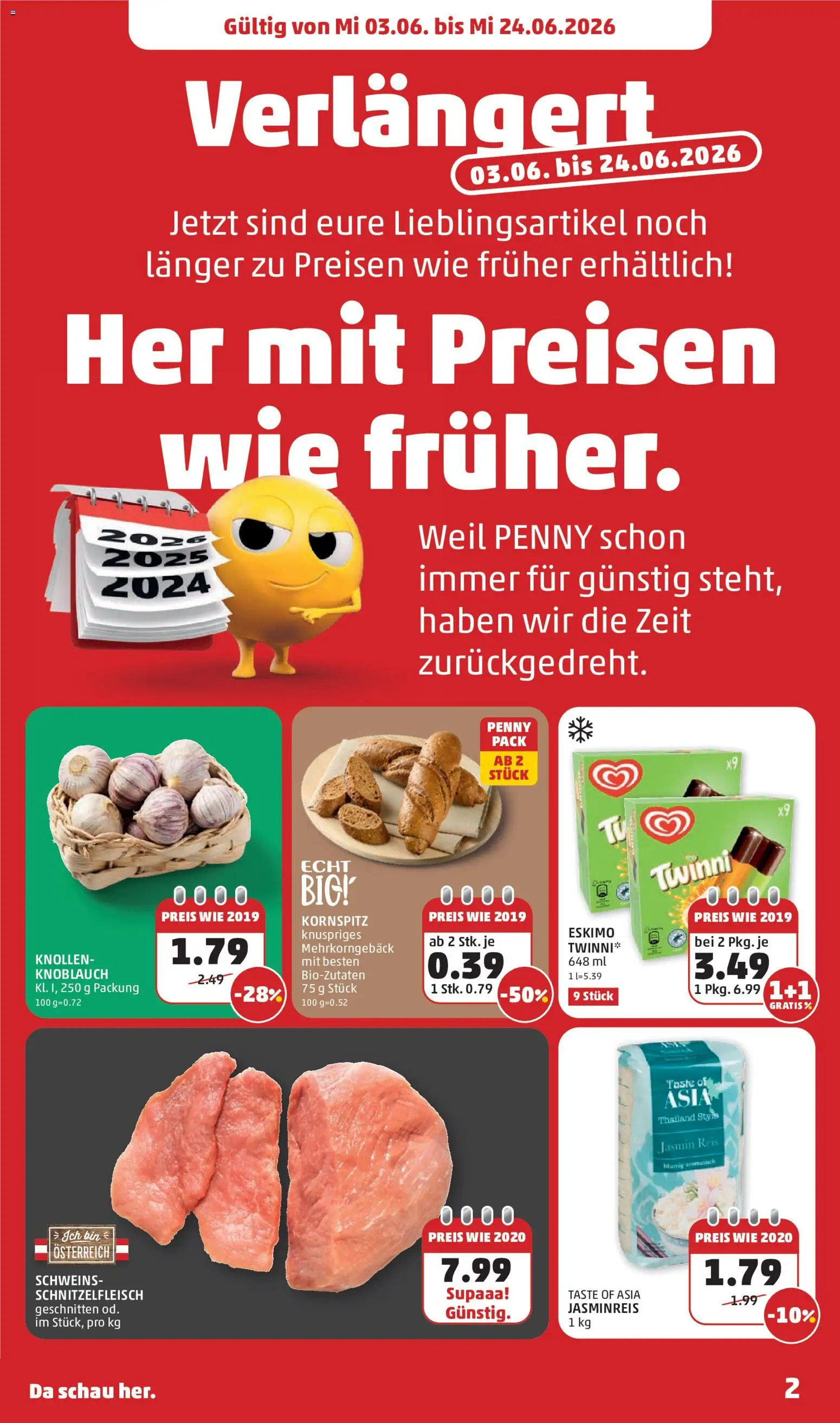 Penny Markt - Flugblatt gültig ab 03.06.2026 | Seite: 2 | Produkte: Knoblauch, Reis
