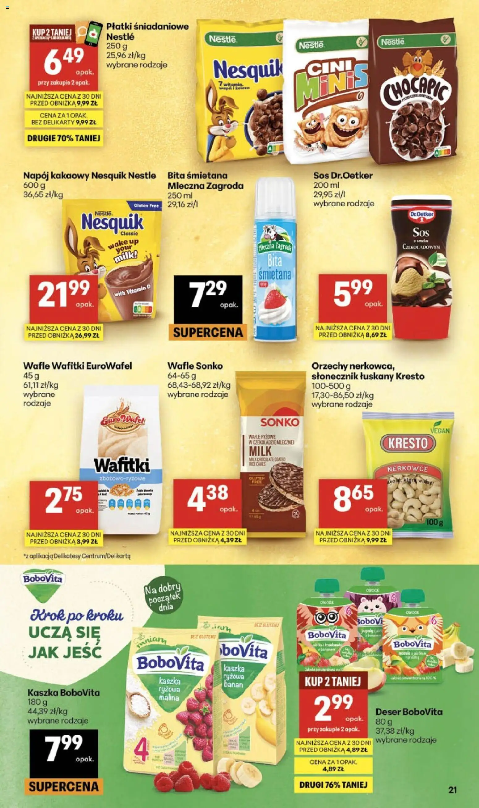 Delikatesy Centrum gazetka od 06.08.2026 | Strona: 21 | Produkty: Malina, Wafle, Śmietana, Orzechy
