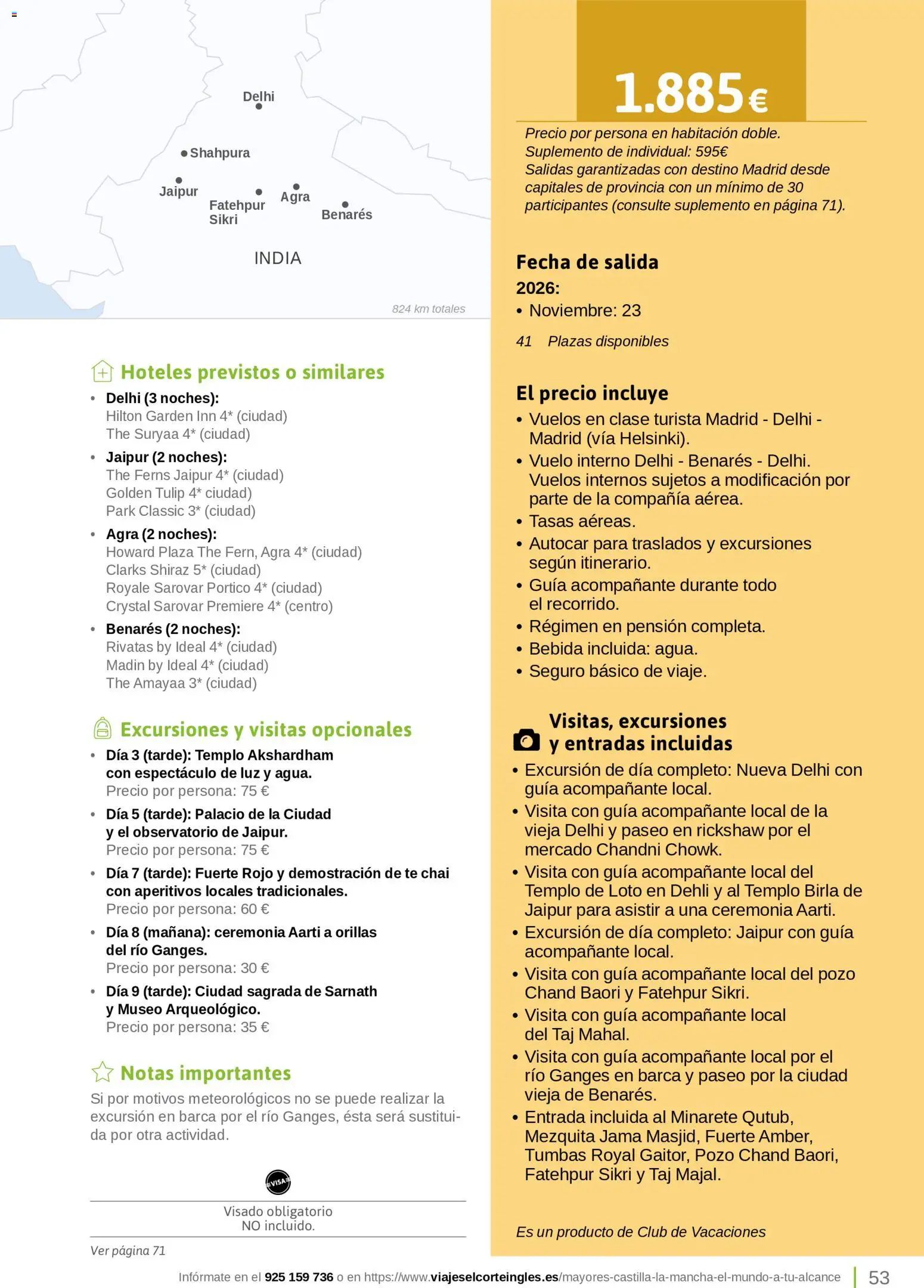 Viajes El Corte Inglés Turismo Social Castilla La Mancha │ válido desde el 01.04.2026 | Página: 53 | Productos: Té