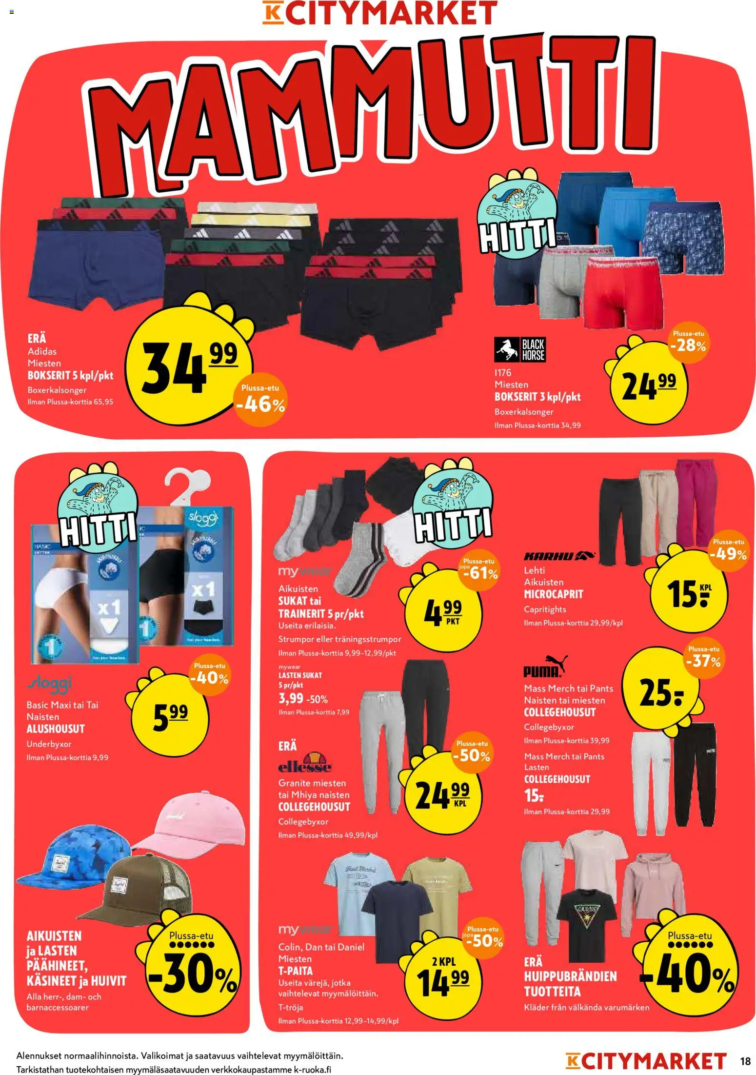 K-Citymarket tarjoukset – voimassa 13.05.2026 alkaen | Sivu: 11 | Tuotteet: Sukat, Alushousut, Bokserit, Käsineet