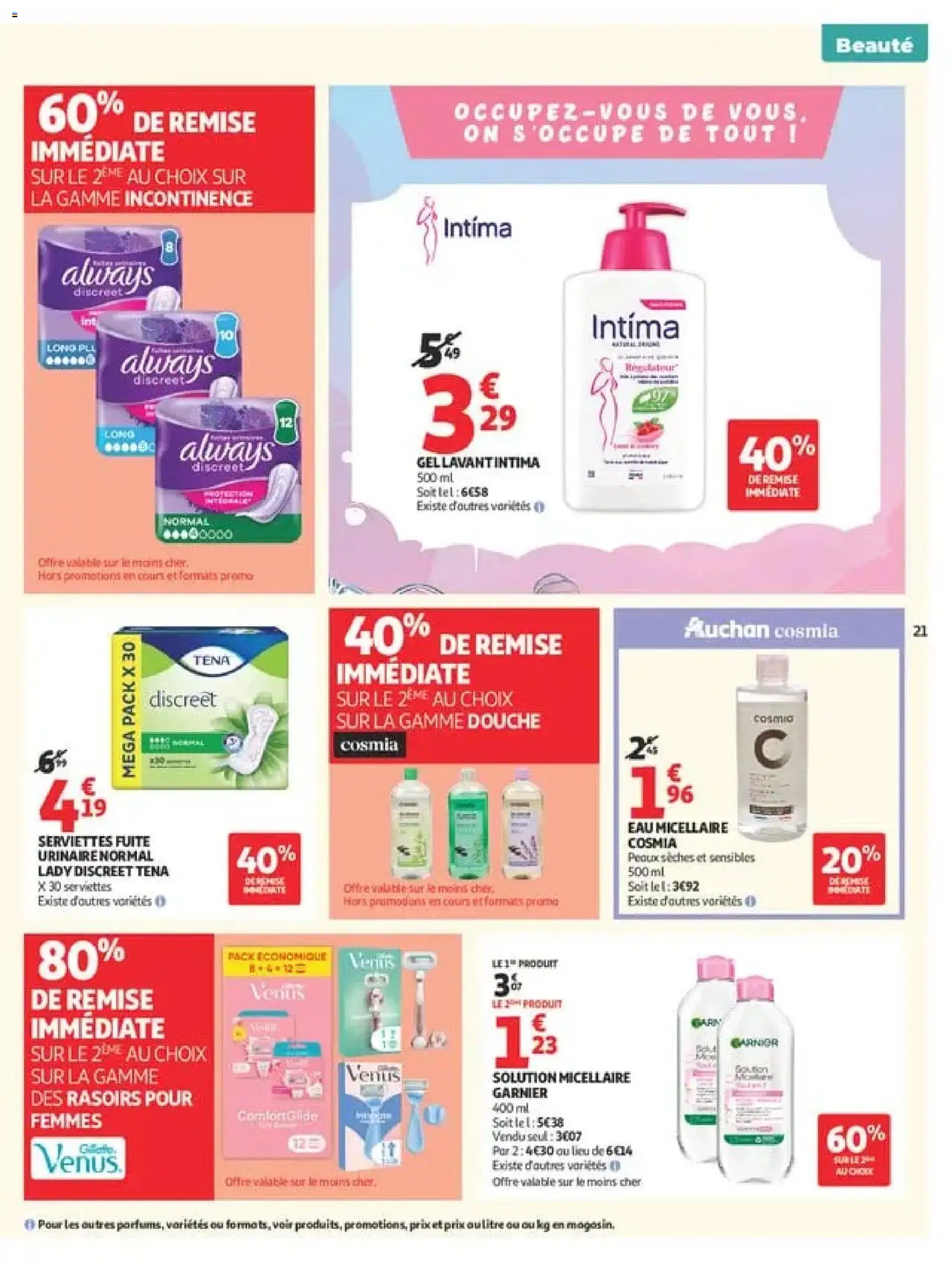 {H1} | Page: 21 | Produits: Always, Eau micellaire, Douche, Serviettes