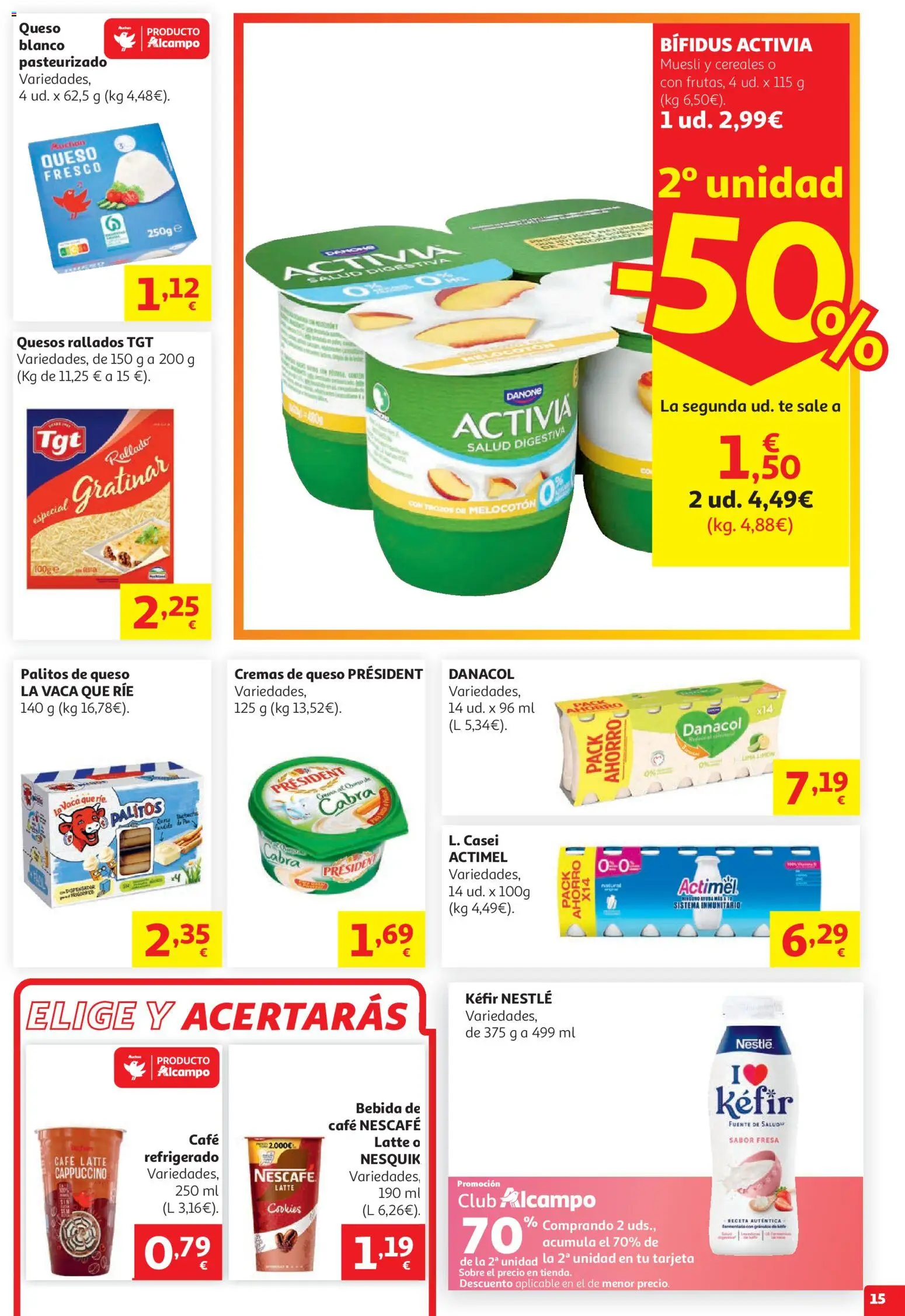 Alcampo HG Nacional Aldaia │ válido desde el 19.05.2026 | Página: 15 | Productos: Queso, Café, Queso fresco, Té