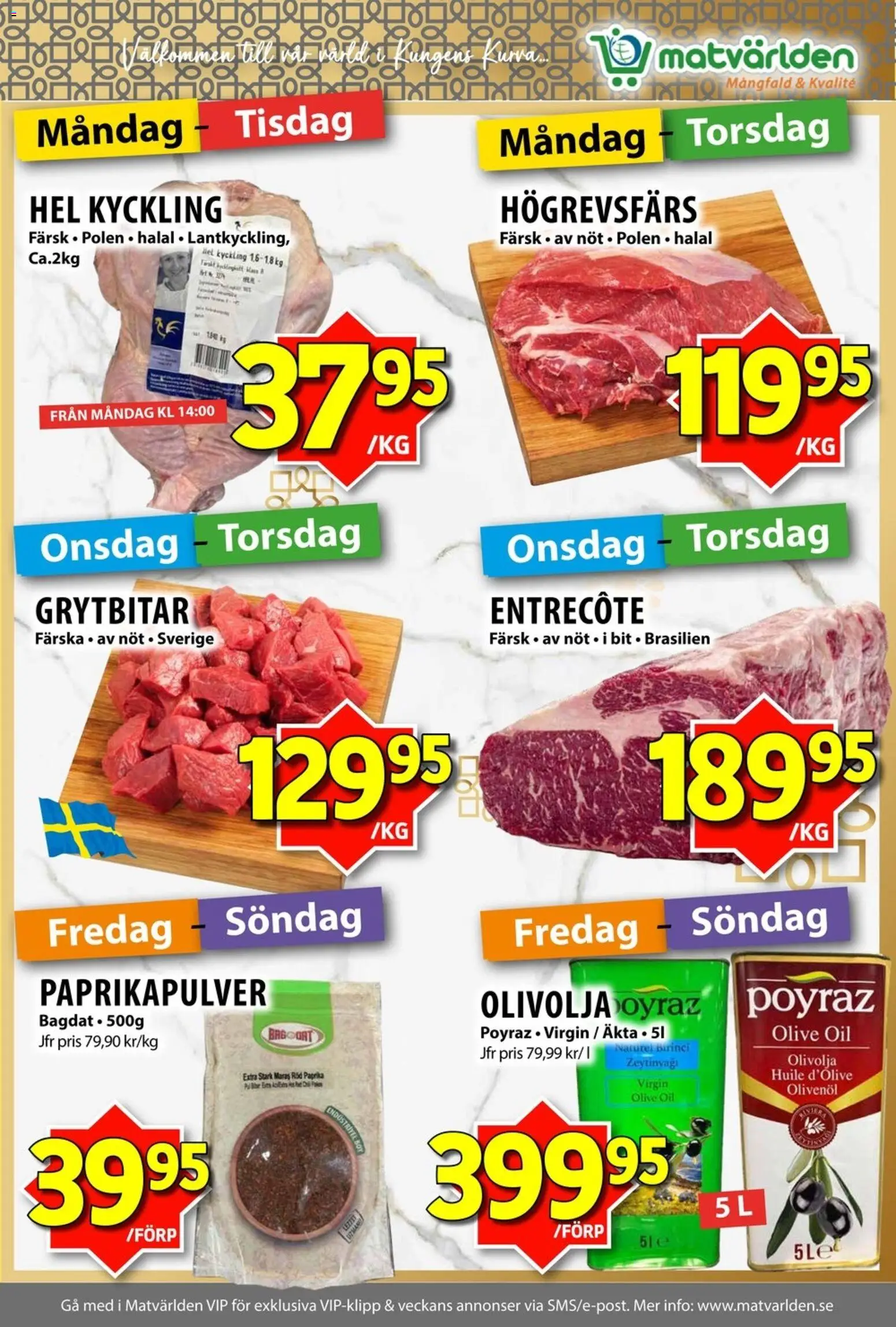 Matvärlden reklamblad aktuell från 17/08/2026 | Sida: 2 | Produkter: Paprika, Olivolja, Kyckling, Röd paprika
