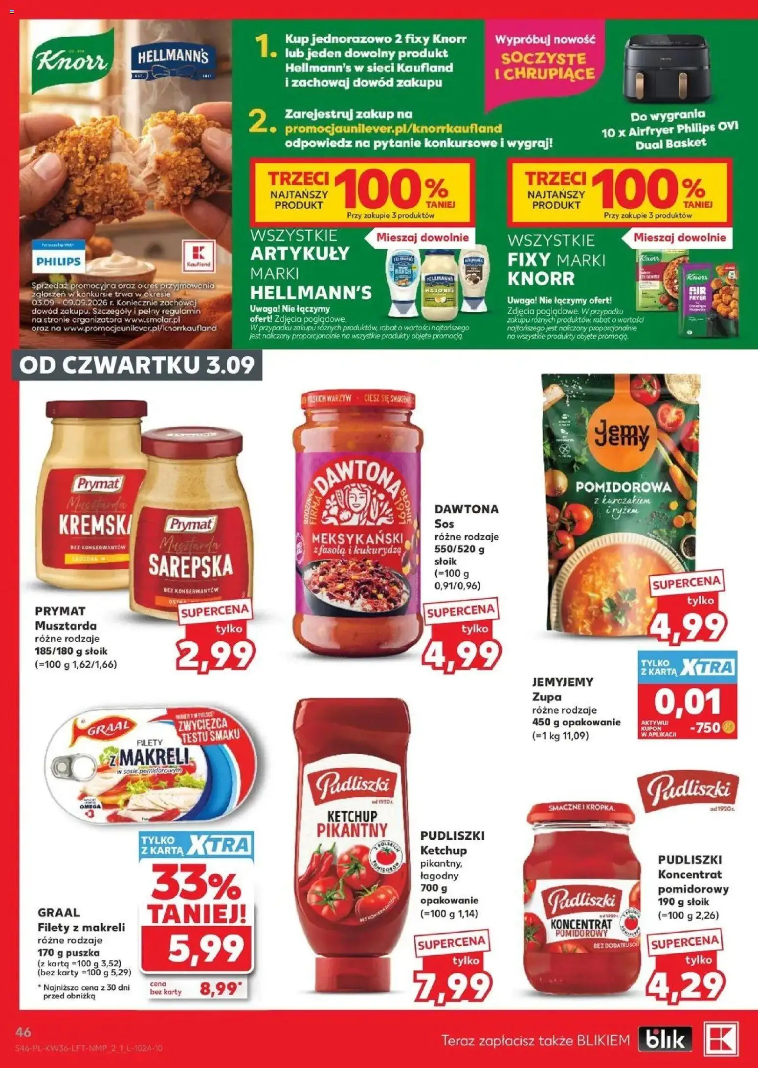Kaufland gazetka od 03.09.2026 | Strona: 46 | Produkty: Ketchup, Koncentrat pomidorowy, Omega, Fasola