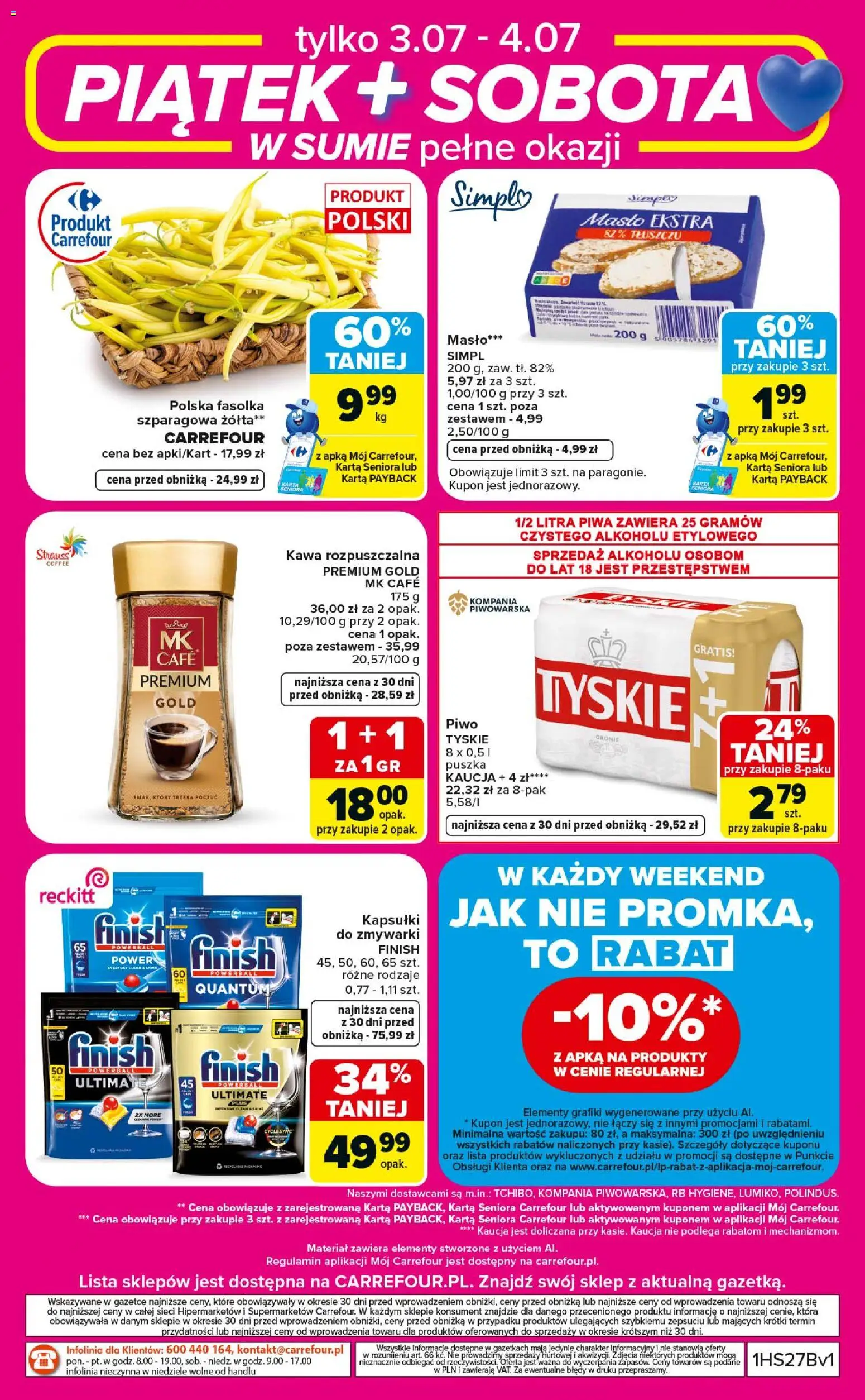 Carrefour gazetka - Weekend okazji od 02.07.2026 | Strona: 8 | Produkty: Karta, Masło, Piwo, Kapsułki finish