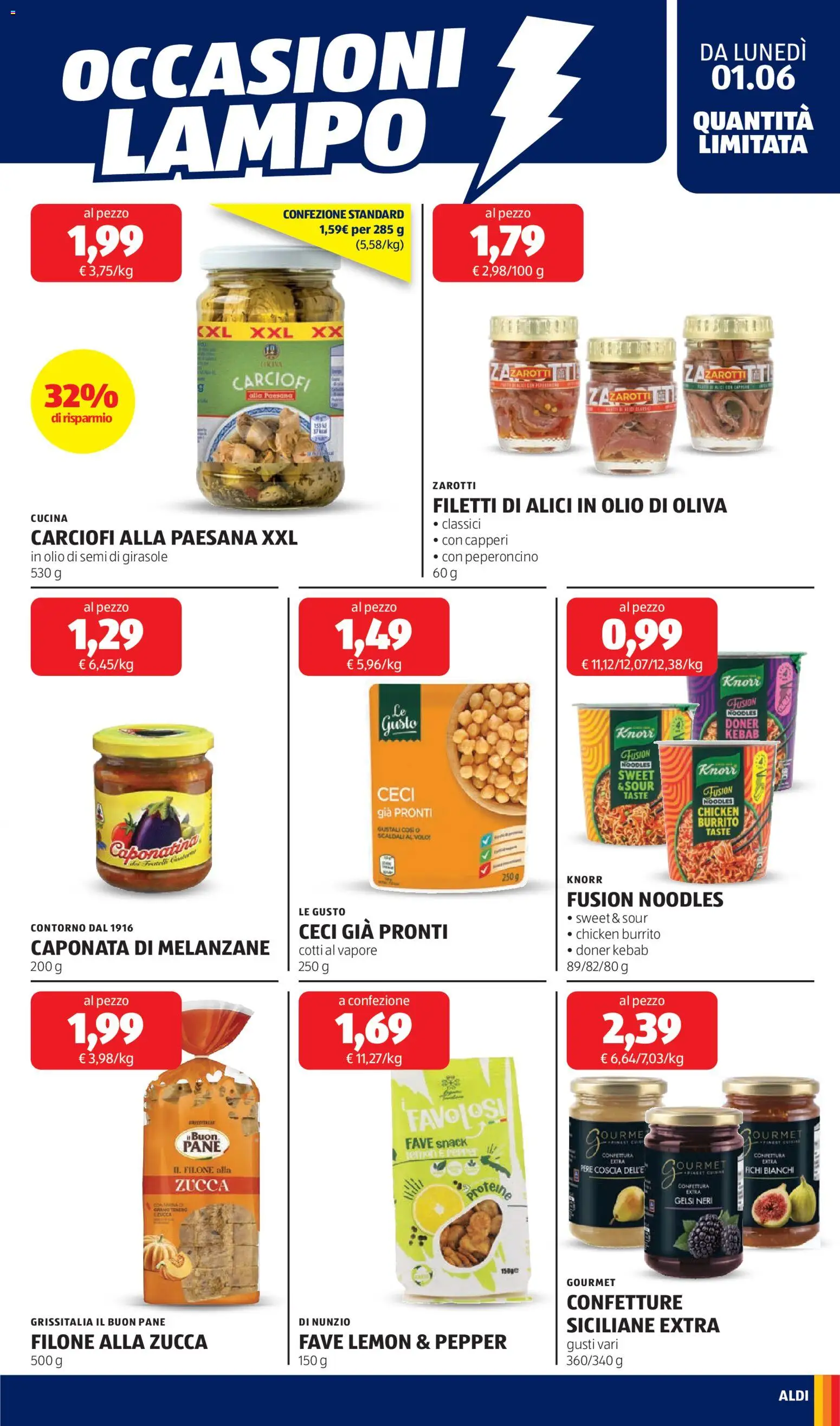Volantino Aldi del 01.06.2026 | Pagina: 17 | Prodotti: Pane, Olio, Carciofi, Zucca