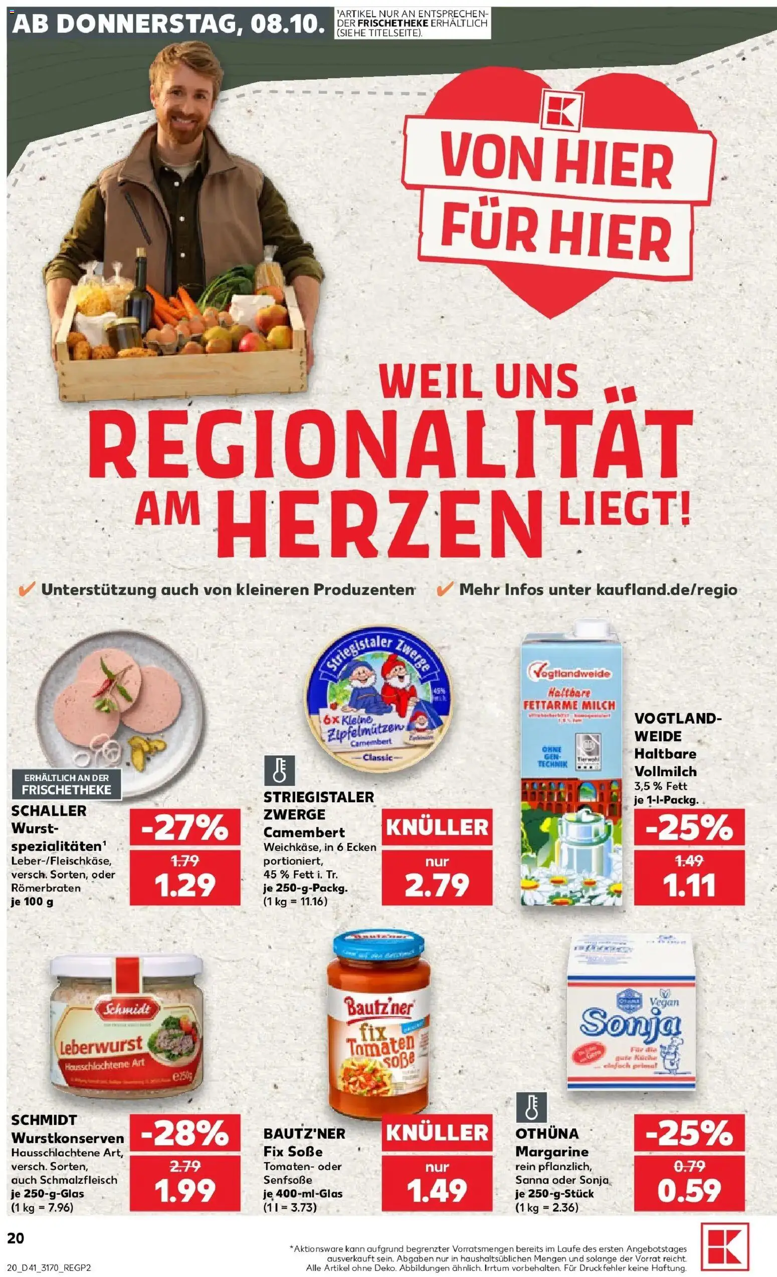 Prospekt Kaufland ab 05.10.2026 » Angebote Online zum Blättern | Seite: 30 | Produkte: Margarine, Milch, Camembert, Soße