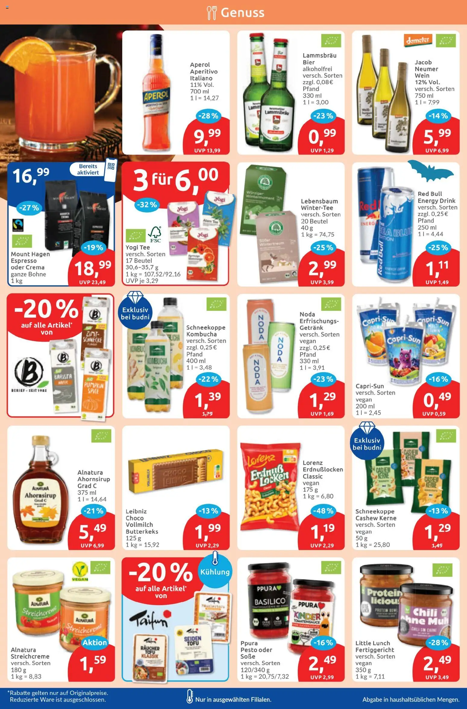 Budni Prospekt – gültig ab 26.10.2026 | Seite: 6 | Produkte: Bier, Chili, Aperol, Tee