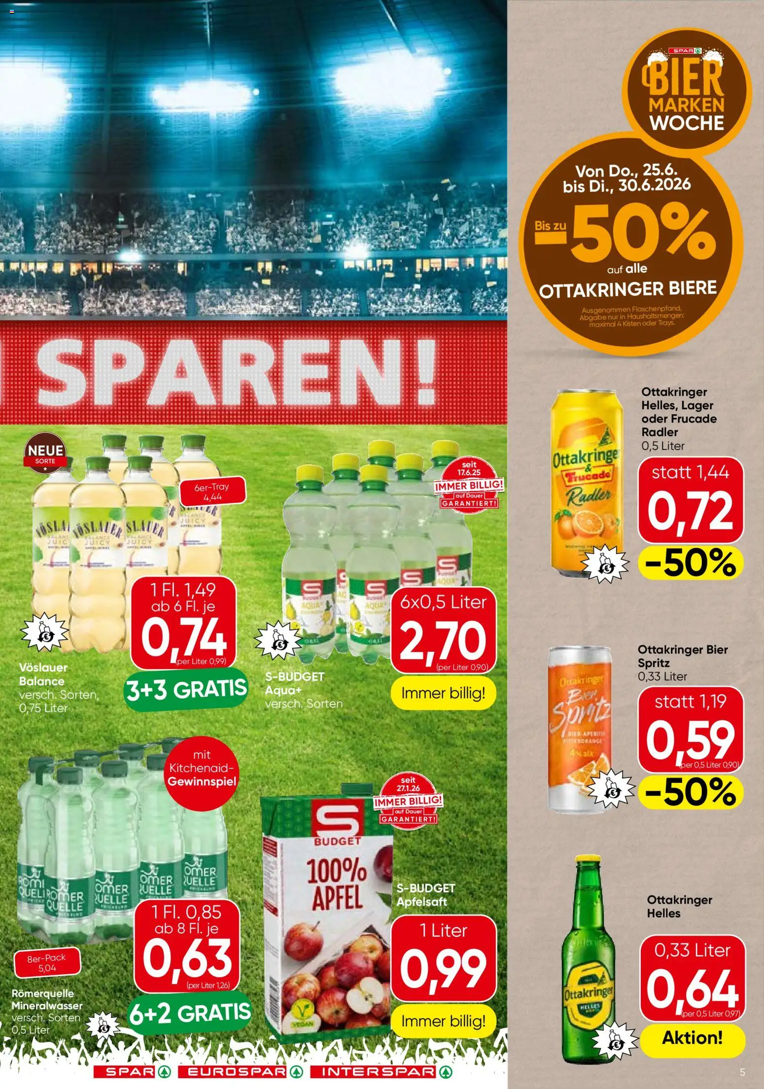 Spar Flugblatt - Oberösterreich gültig ab 25.06.2026 | Seite: 5 | Produkte: Planche de surf, Bier, Äpfel