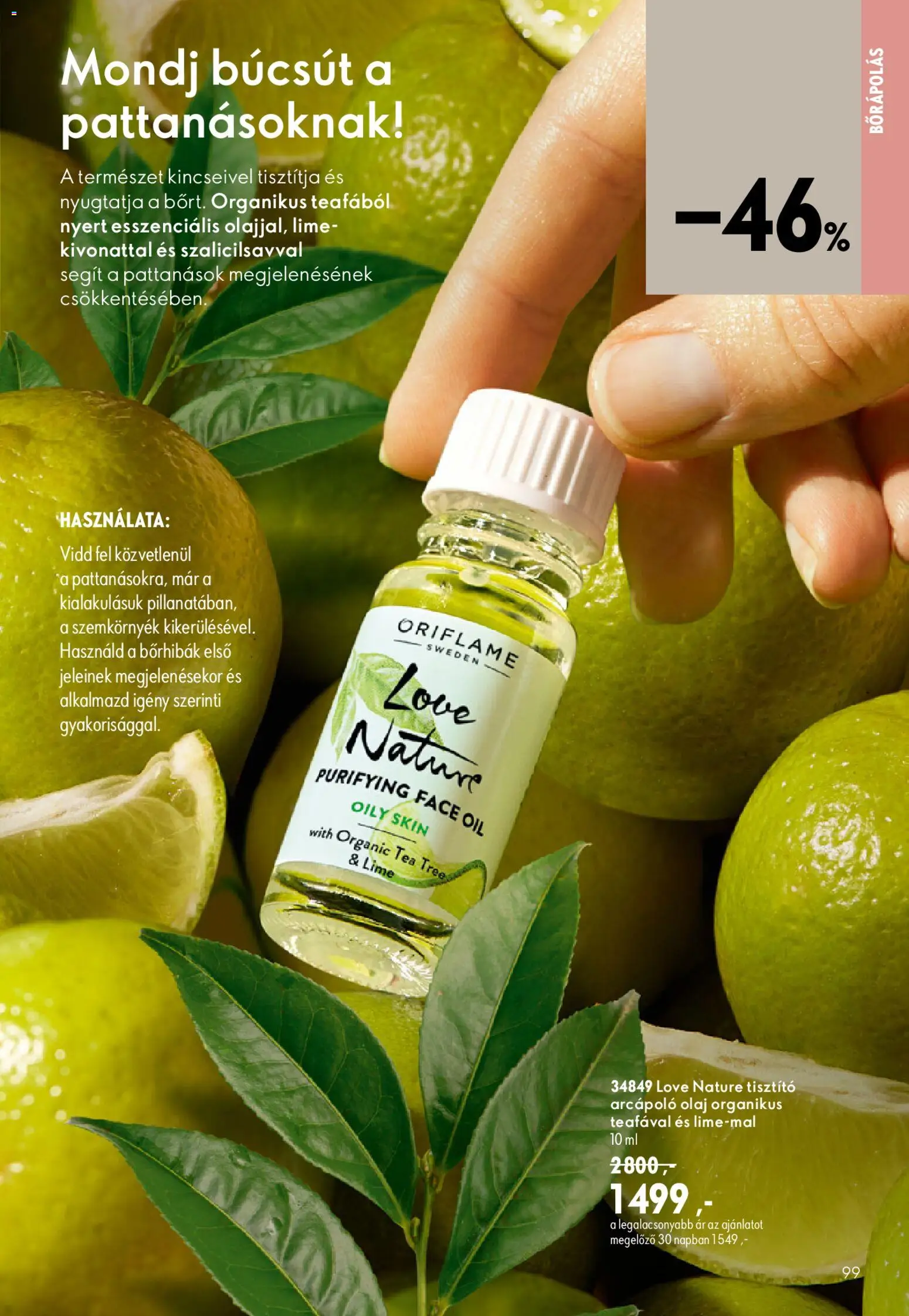 Oriflame akciós ujság - amely érvényes a következő dátumtól: 2026.08.19. | Oldal: 99 | Termékek: Lime, Olaj, Tea