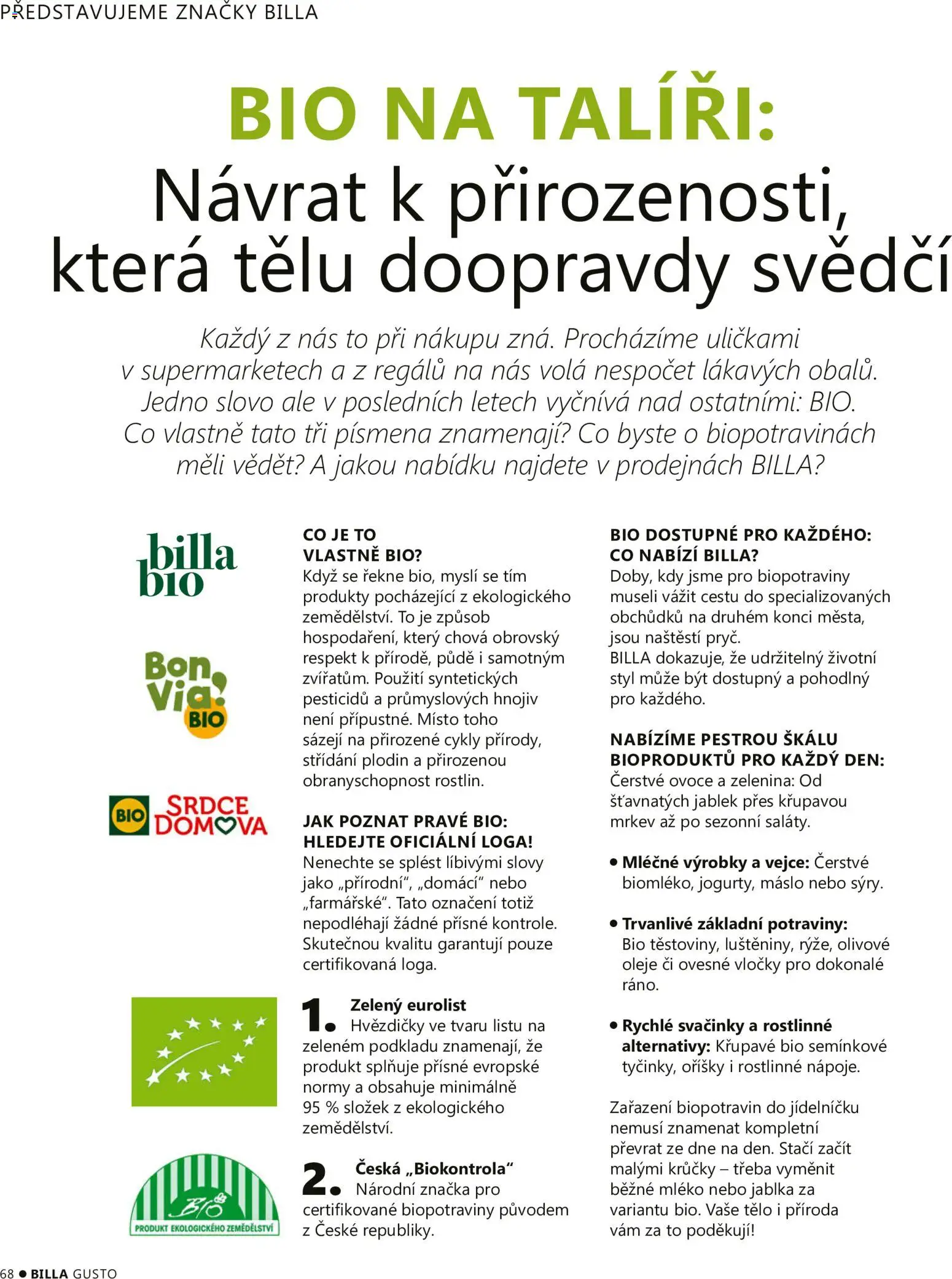 Billa leták - Gusto: Podzim 2026 od 01.09.2026 | Strana: 68 | Produkty: Ovoce a zelenina, Jablka, Mrkev, Zelenina