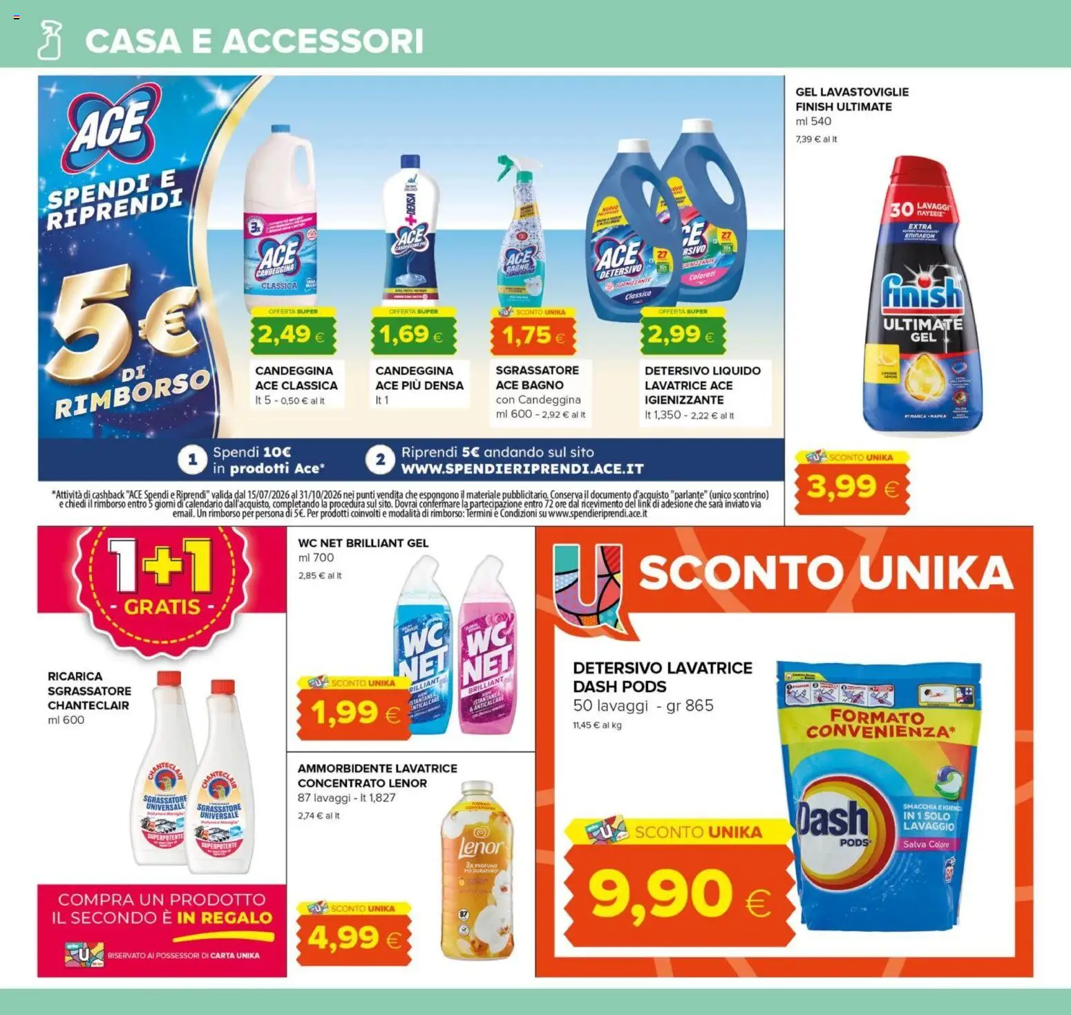 Volantino Oasi del 10/08/2026 | Pagina: 22 | Prodotti: Sgrassatore, Lavatrice, Lavastoviglie, WC