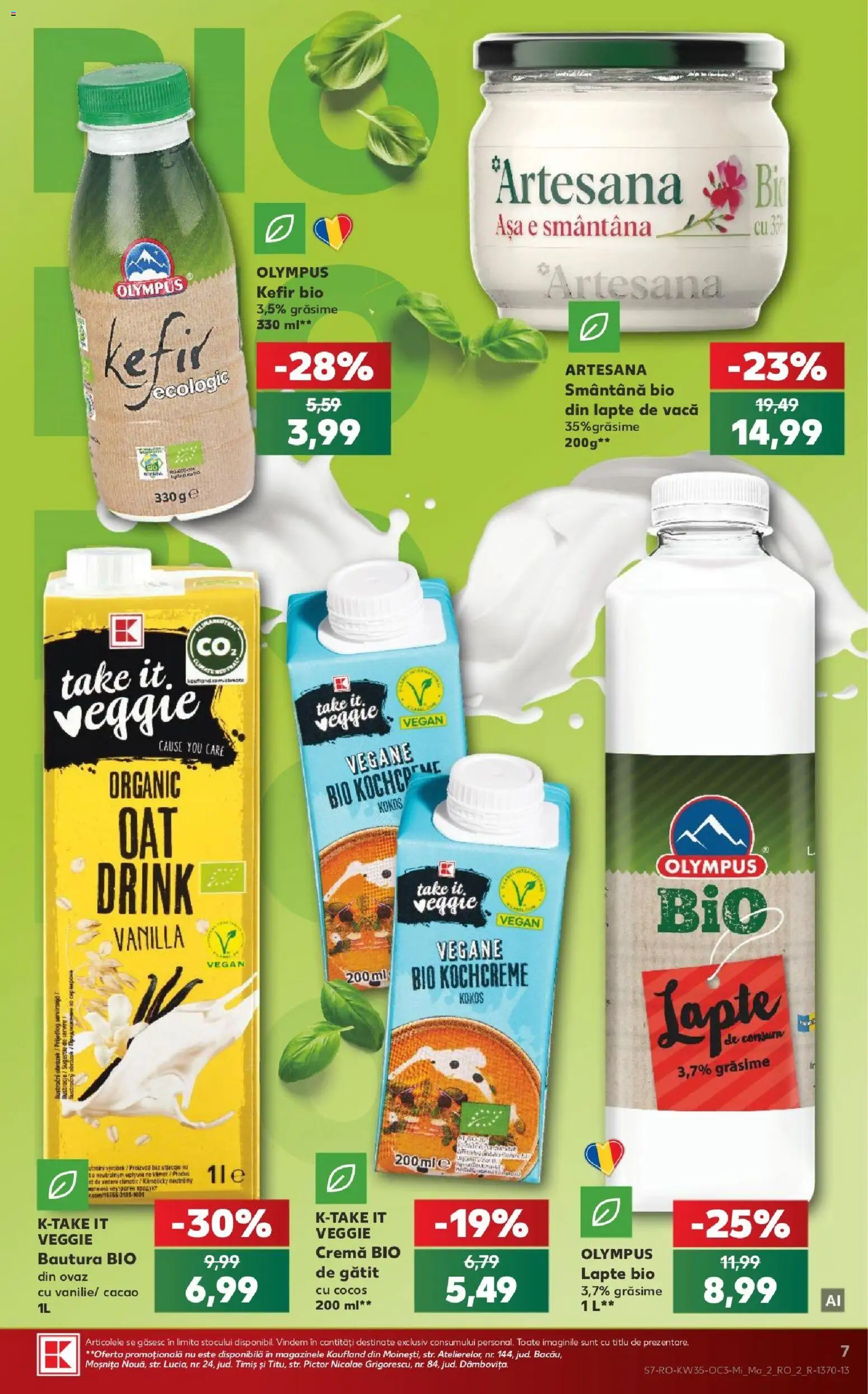 Noul catalog Kaufland – valabil de la 26.08.2026 | Pagină: 7 | Produse: Bio, Cremă, Kefir, Smântână