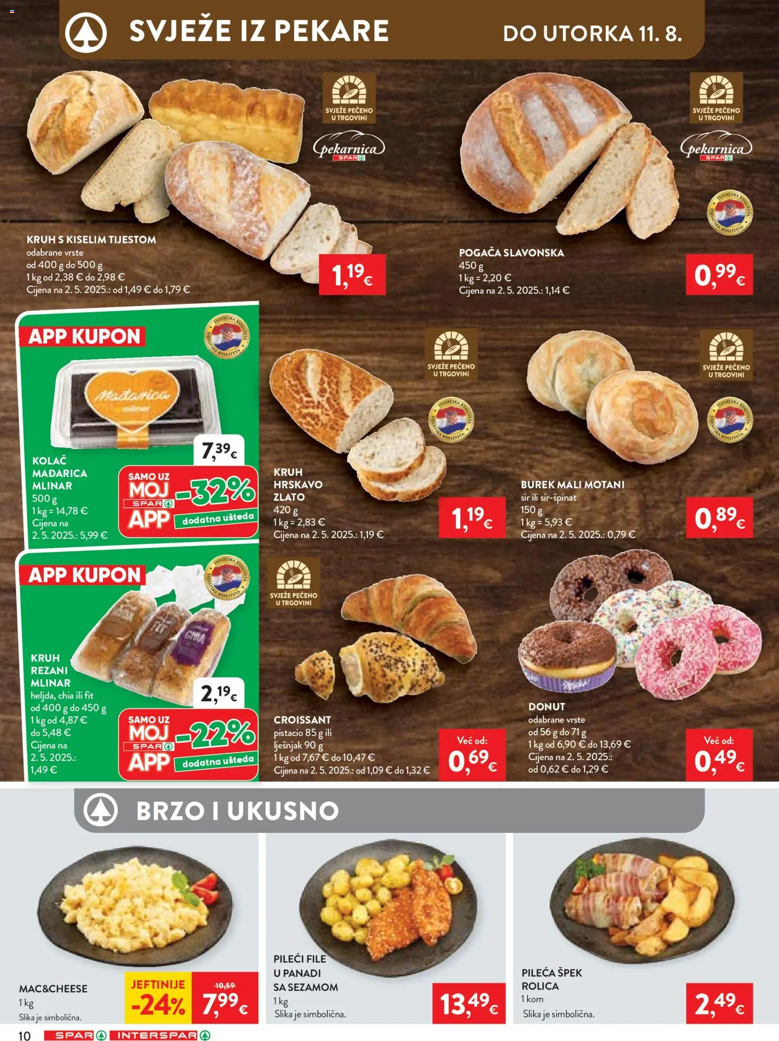 Interspar katalog | vrijedi od 04.08.2026 | Stranica: 10 | Proizvodi: Pileći file, Kruh, Lješnjak, Burek