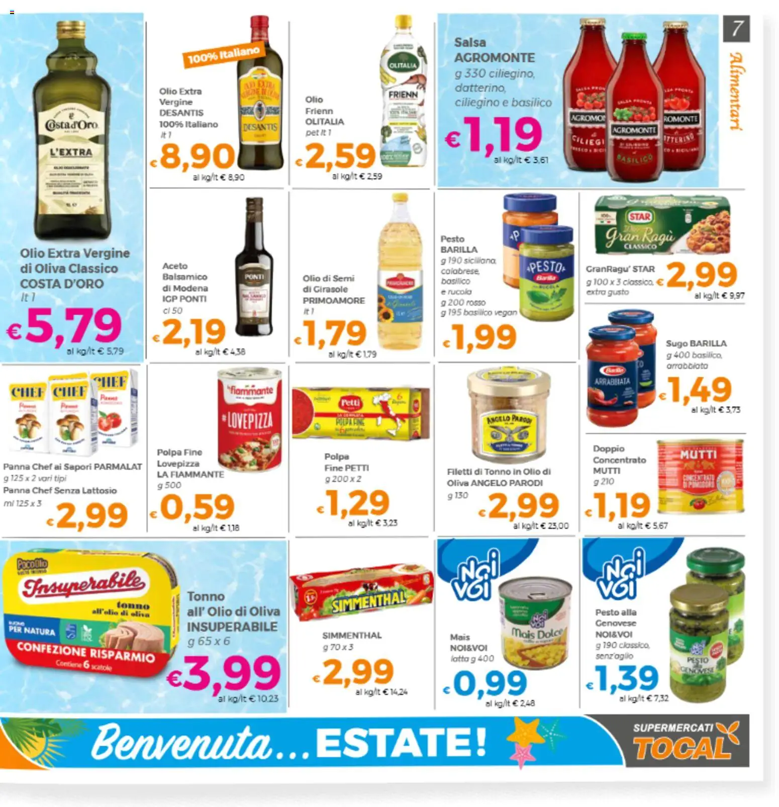 Volantino Tocal del 19/06/2026 | Pagina: 7 | Prodotti: Pesto, Basilico, Aceto, Mais