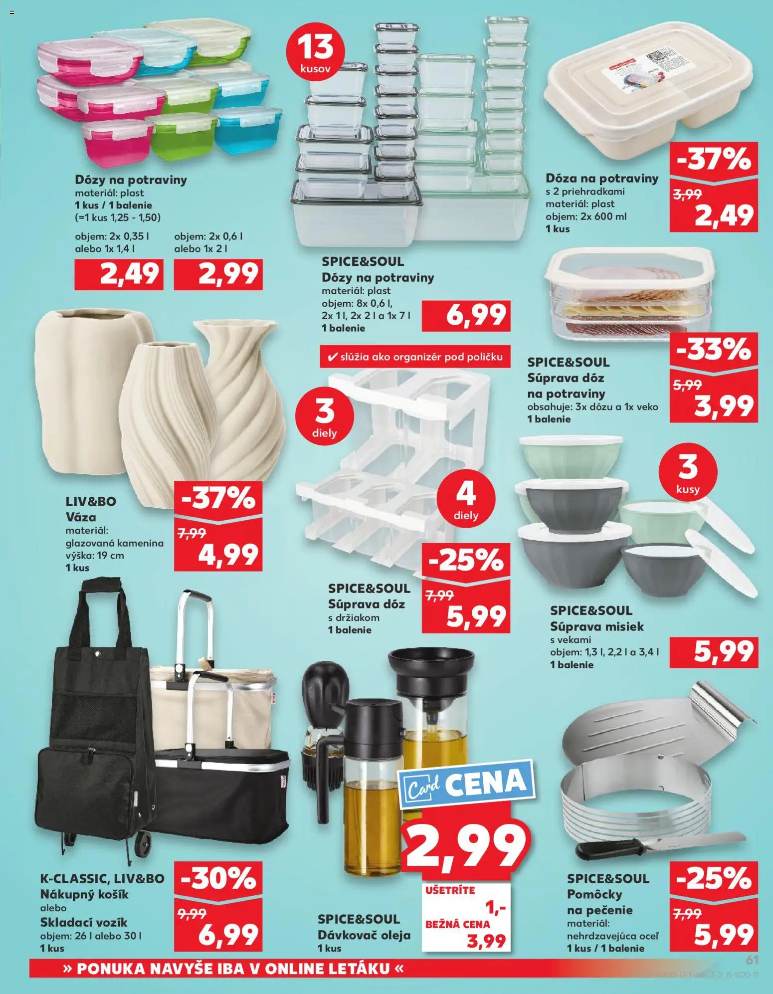Nové Kaufland akcie – leták je platný od 09.04.2026 | Strana: 61 | Produkty: Organizér, Váza