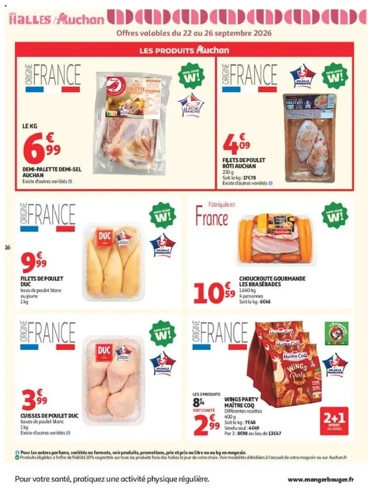 {H1} | Page: 16 | Produits: Choucroute, Poulet, Filets de poulet, Coq