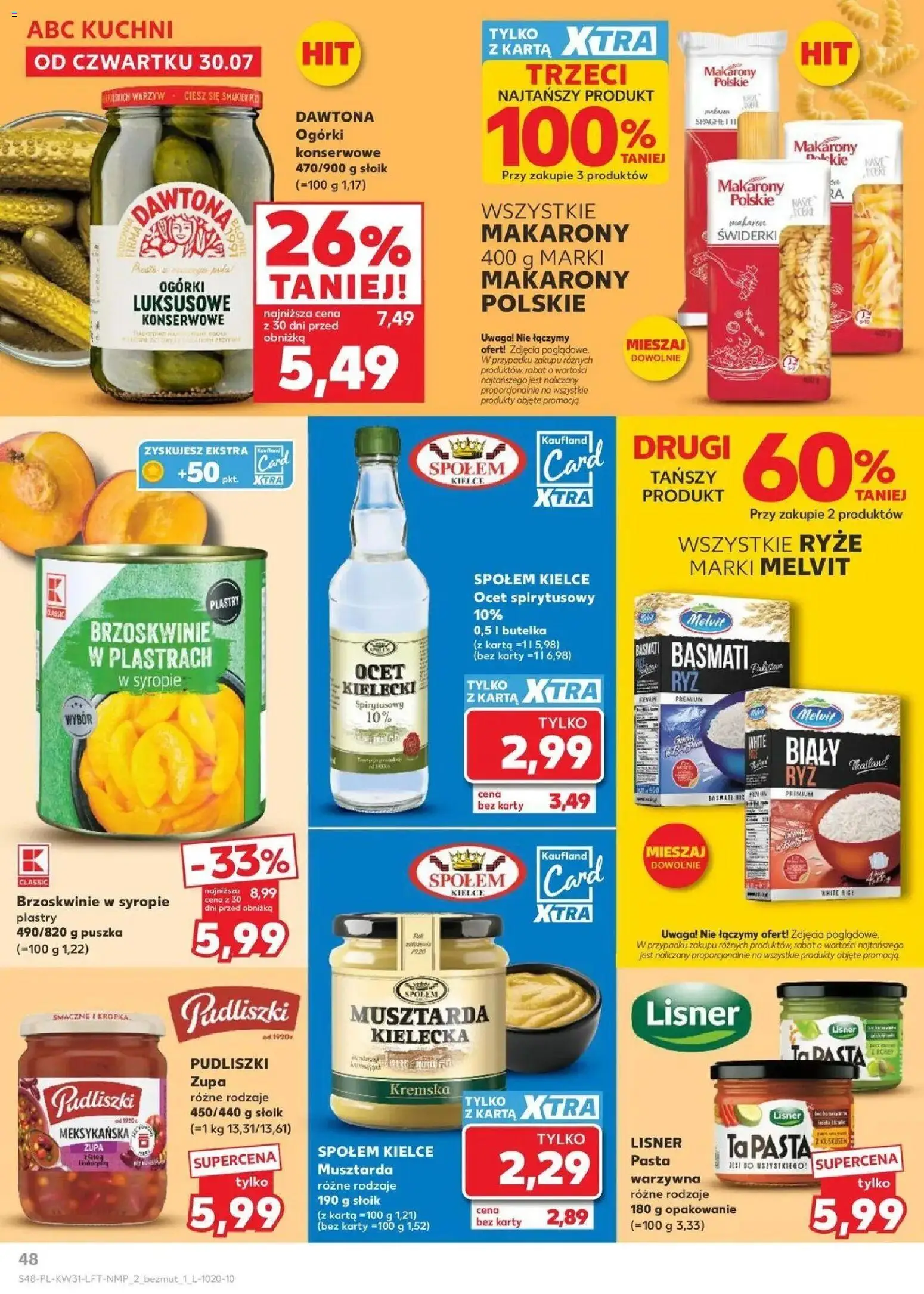 Kaufland gazetka od 30.07.2026 | Strona: 48 | Produkty: Karta, Makarony, Makaron, Ogórki konserwowe