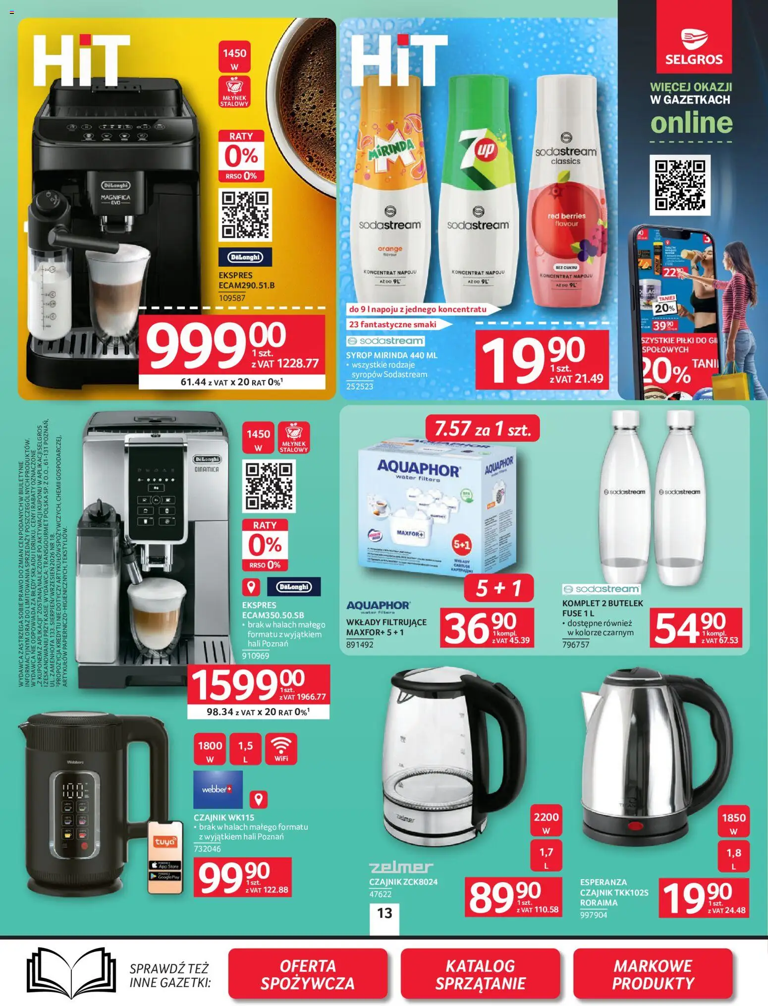 Selgros cash&carry gazetka - Oferta przemysłowa od 27.08.2026 | Strona: 15 | Produkty: Syrop, Czajnik, Młynek, Sodastream