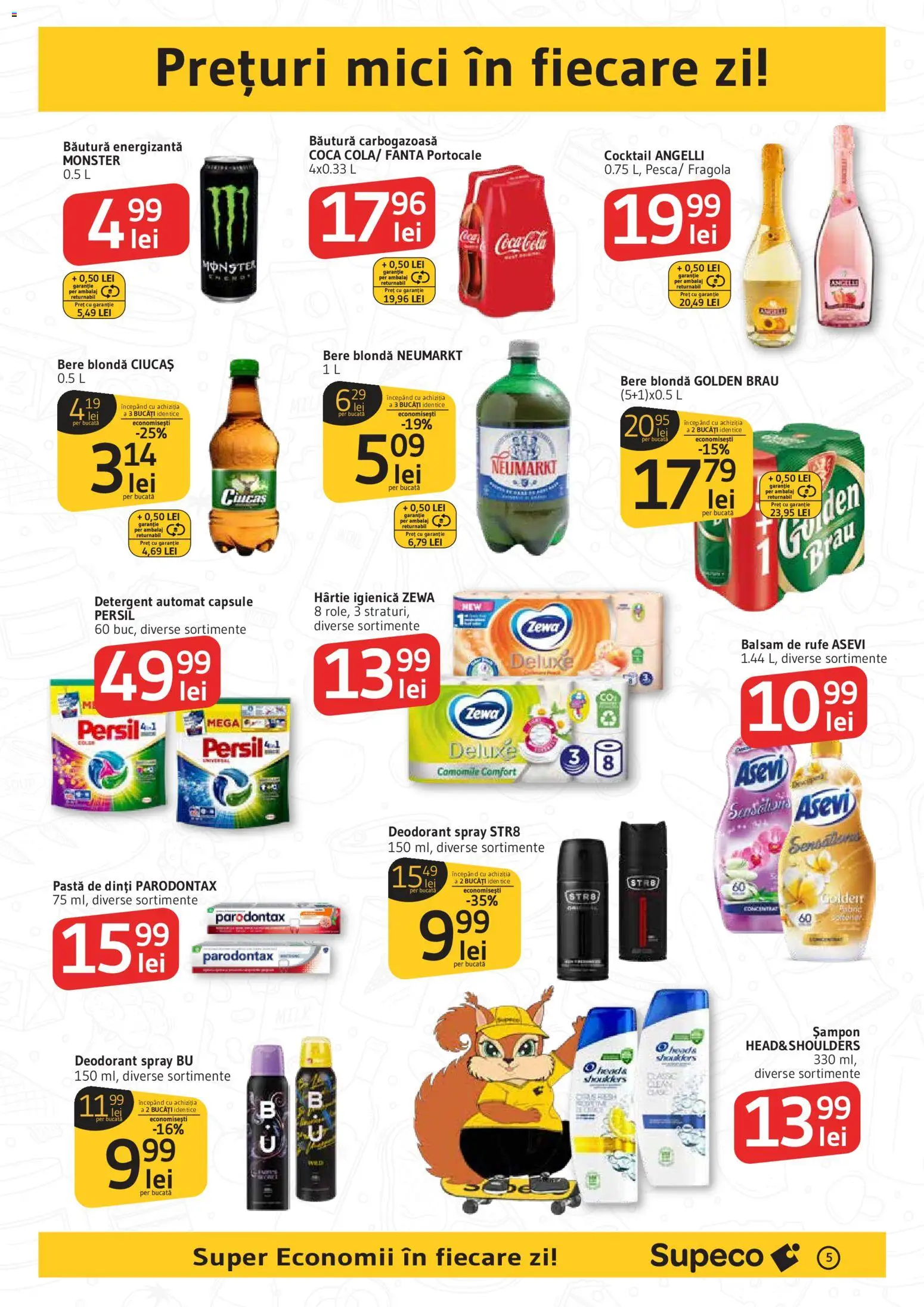 Noul catalog Supeco – valabil de la 11.06.2026 | Pagină: 5 | Produse: Mici, Bere, Băutură energizantă, Balsam de rufe