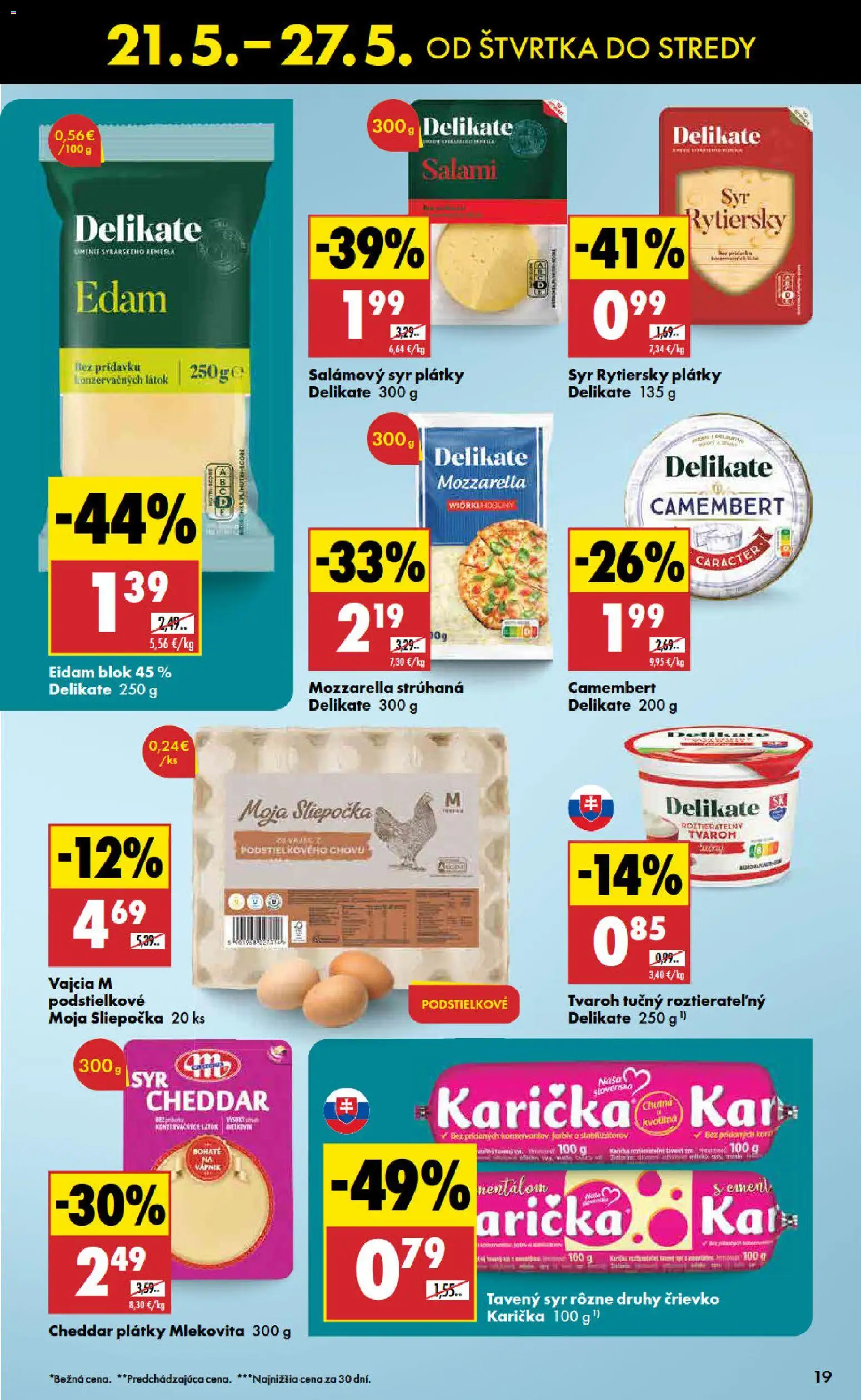 Nové Biedronka akcie – leták je platný od 21.05.2026 | Strana: 19 | Produkty: Syr, Vajcia, Eidam, Tvaroh
