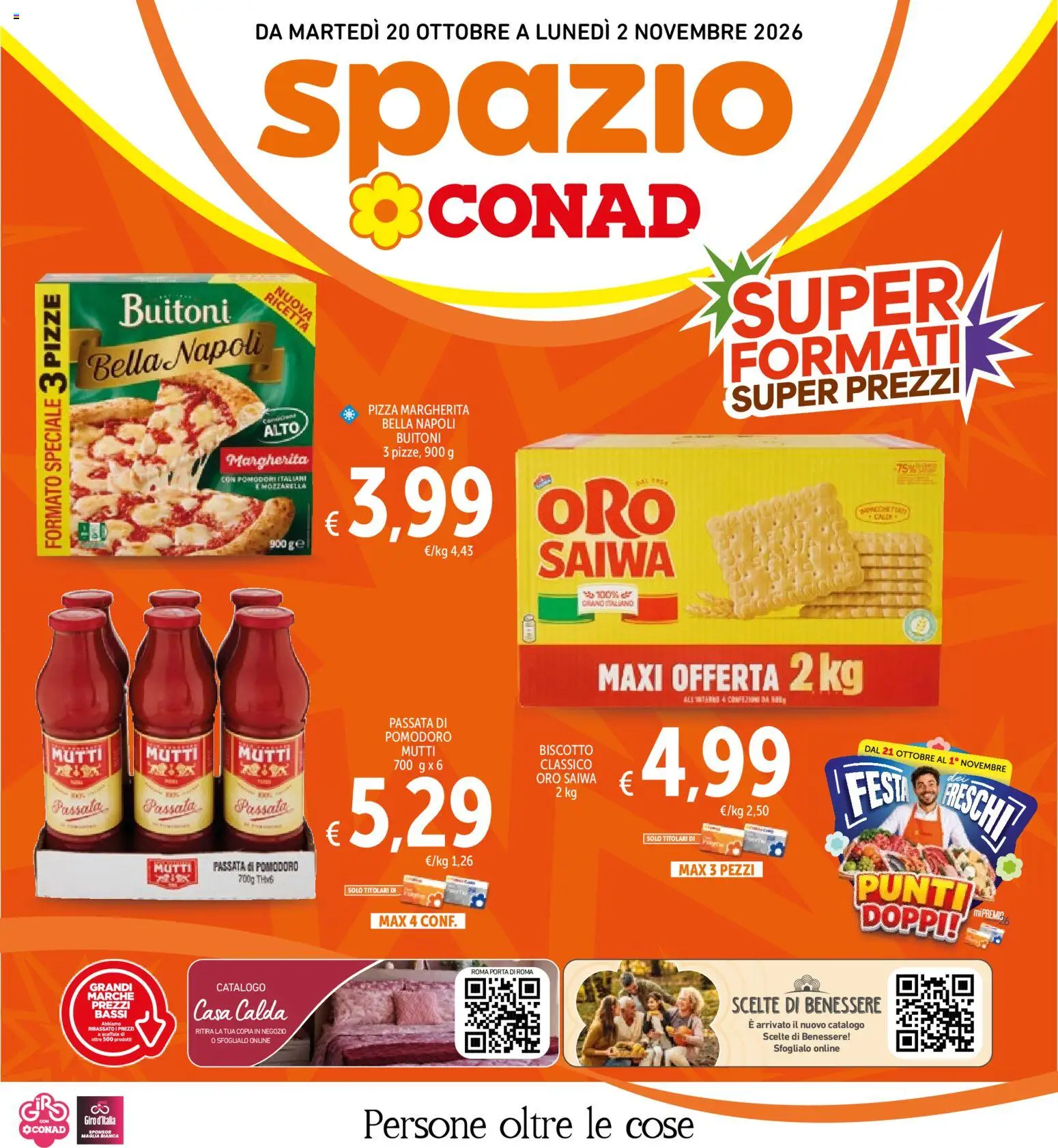 Volantino Spazio Conad del 20/10/2026 | Pagina: 1 | Prodotti: Porta, Pomodoro, Scaffale, Mutti passata