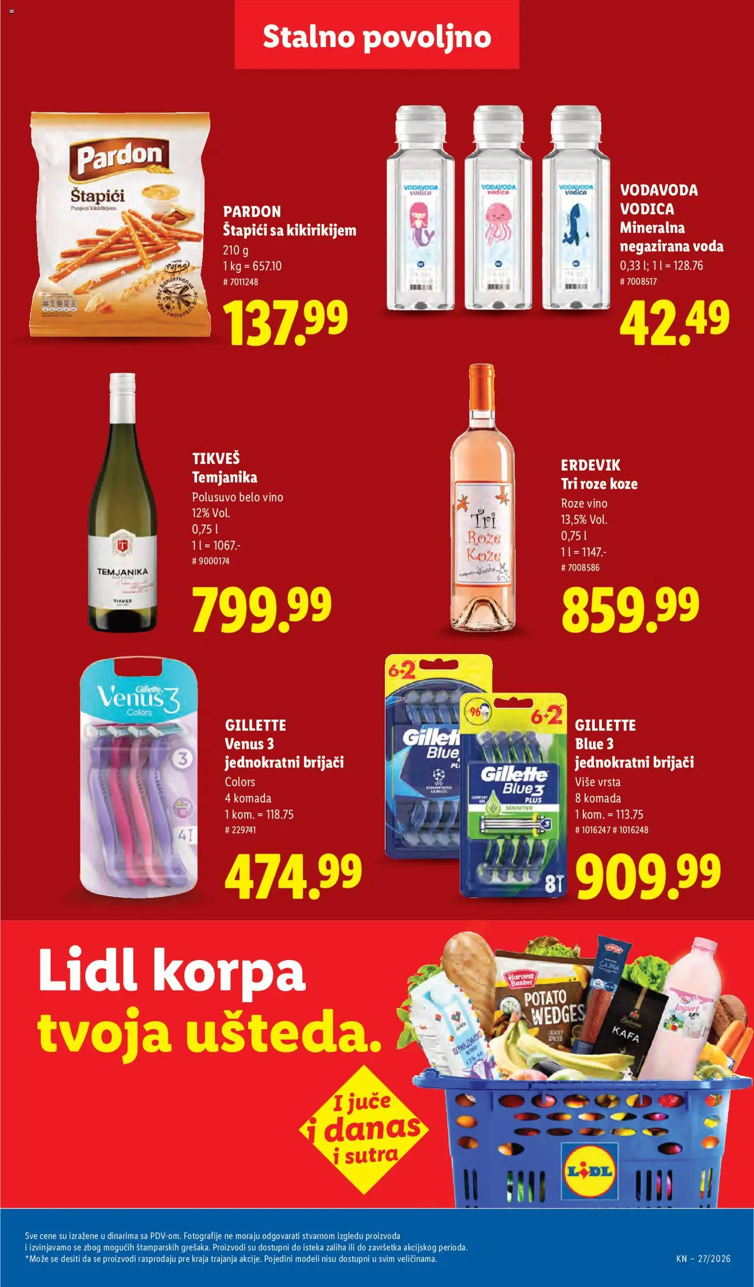 Lidl katalog - važi od 02.07.2026 | Strana: 41 | Proizvode: Gillette, Negazirana voda, Vino, Roze vino